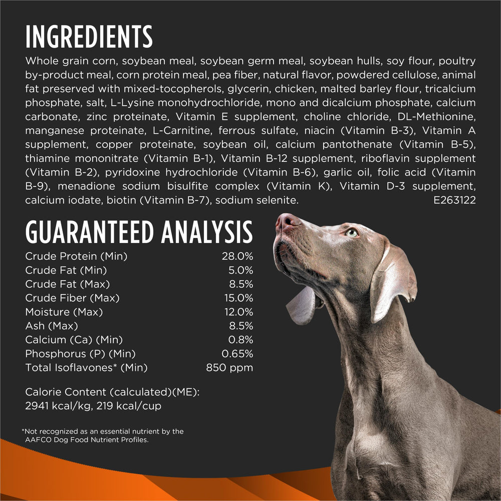 Étiquette instructive du régime OM Select Blend prescriptif pour vétérinaire.