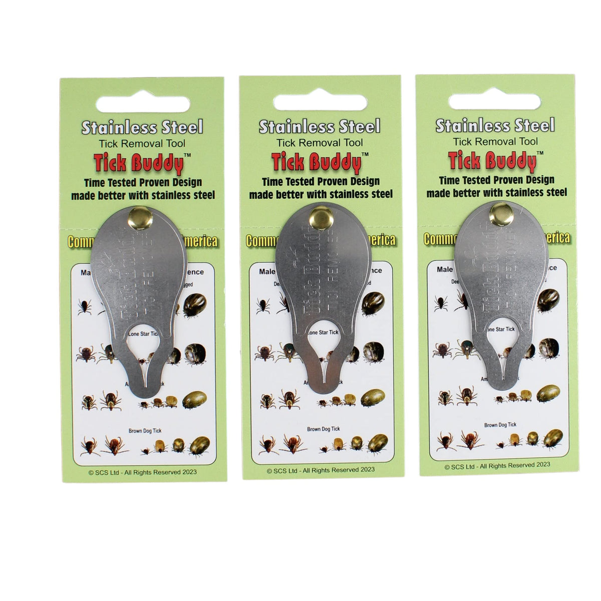 Tick Buddy Pro-Tick Remedy – ensemble de trois outils, pratique et portable.