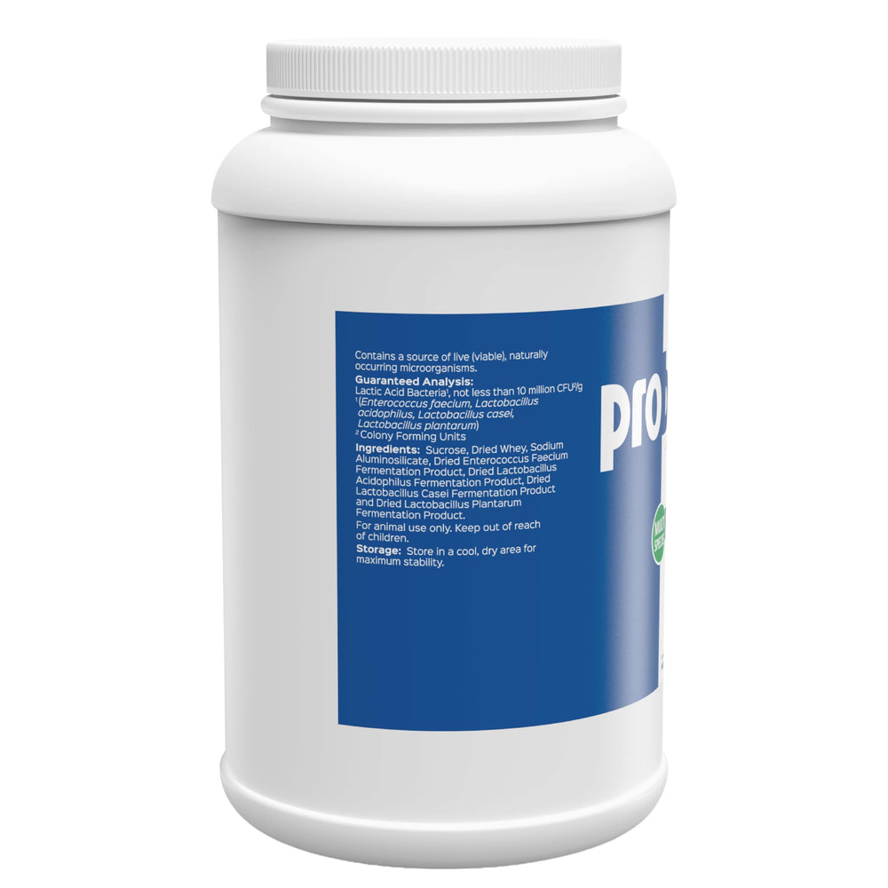 Probios : poudre dispersible adaptée chiens, chats et chevaux.