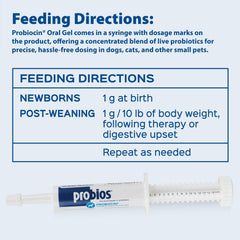 Probios Probiocin Gel utilisé sur un chat pour soutien immunitaire éventuel.