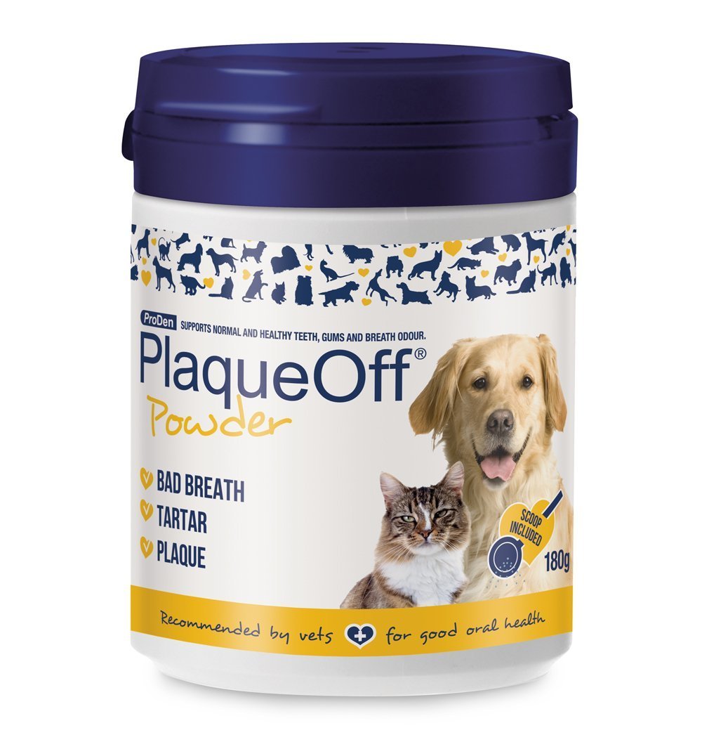 ProDen PlaqueOff poudre 180 g prête à être ajoutée au repas quotidien de votre animal