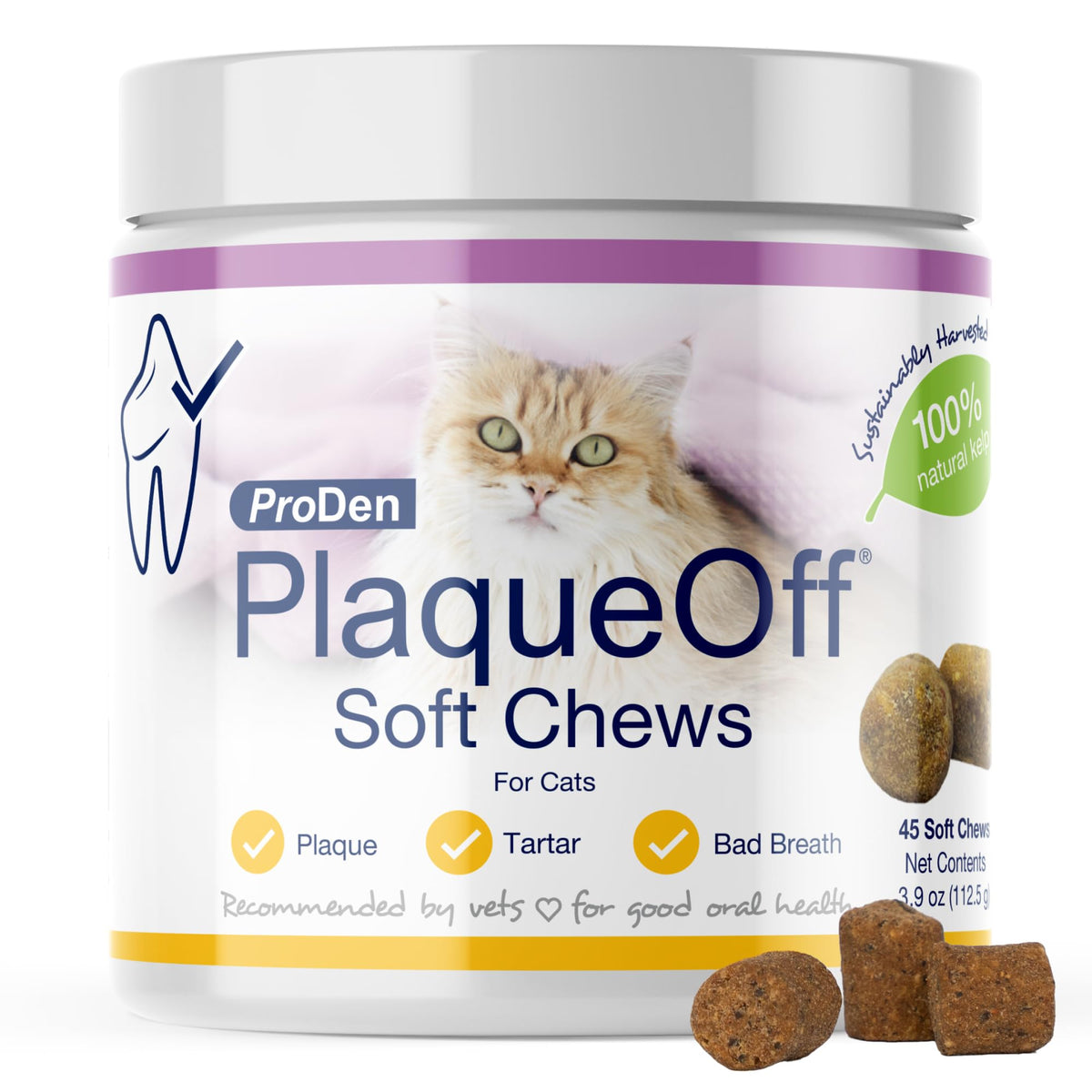Emballage ProDen PlaqueOff, pratique pour l'hygiène bucco-dentaire des chats