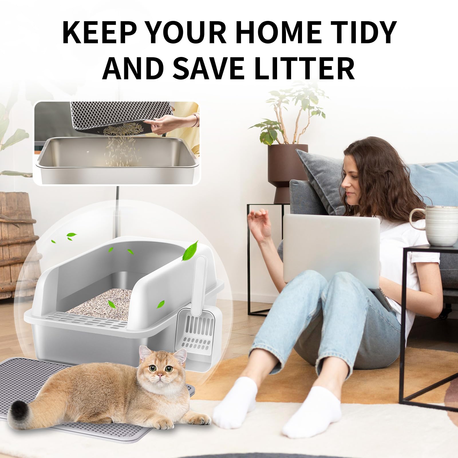 Prodigen bac litière grande capacité adaptée à tous les chats