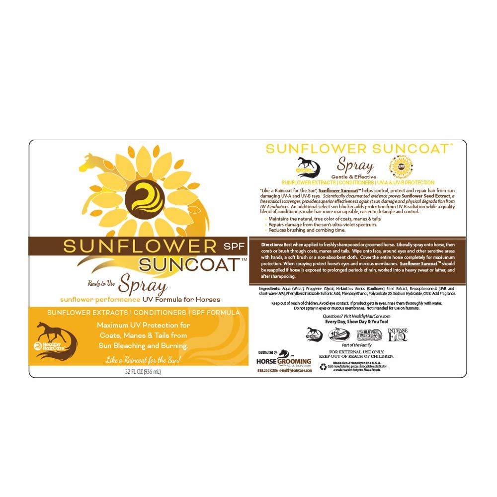 Suncoat Tournesol: application sur la crinière pour préserver la couleur naturelle.