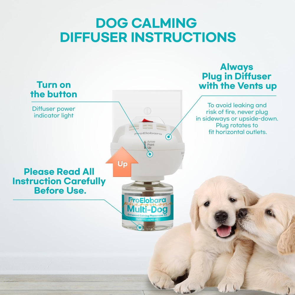 Solution ProElobara pour chiens, diffuseur efficace, favorisant un quotidien plus détendu.