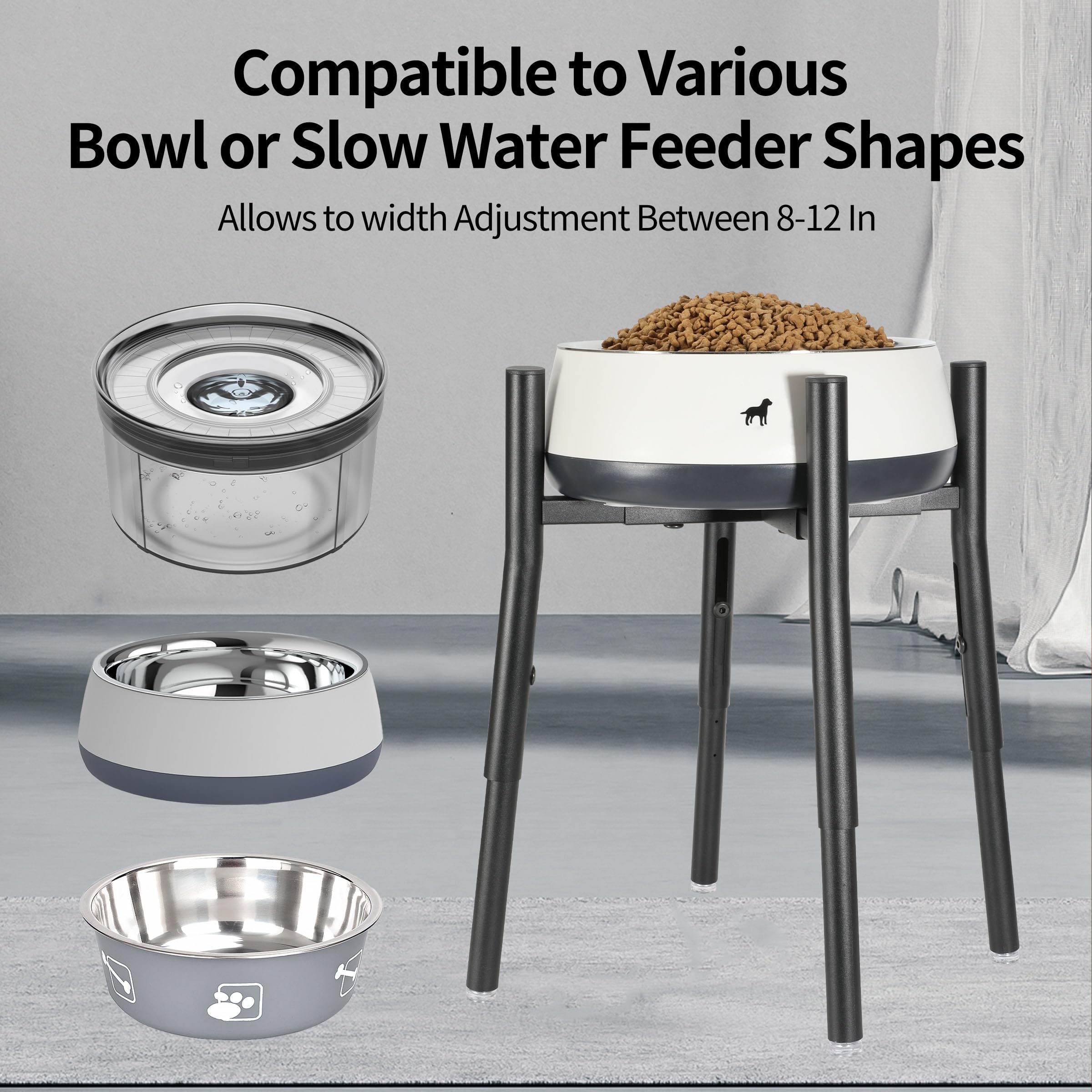 PROERR bol chien 8-12 pouces; adaptable et stable pendant l'alimentation.