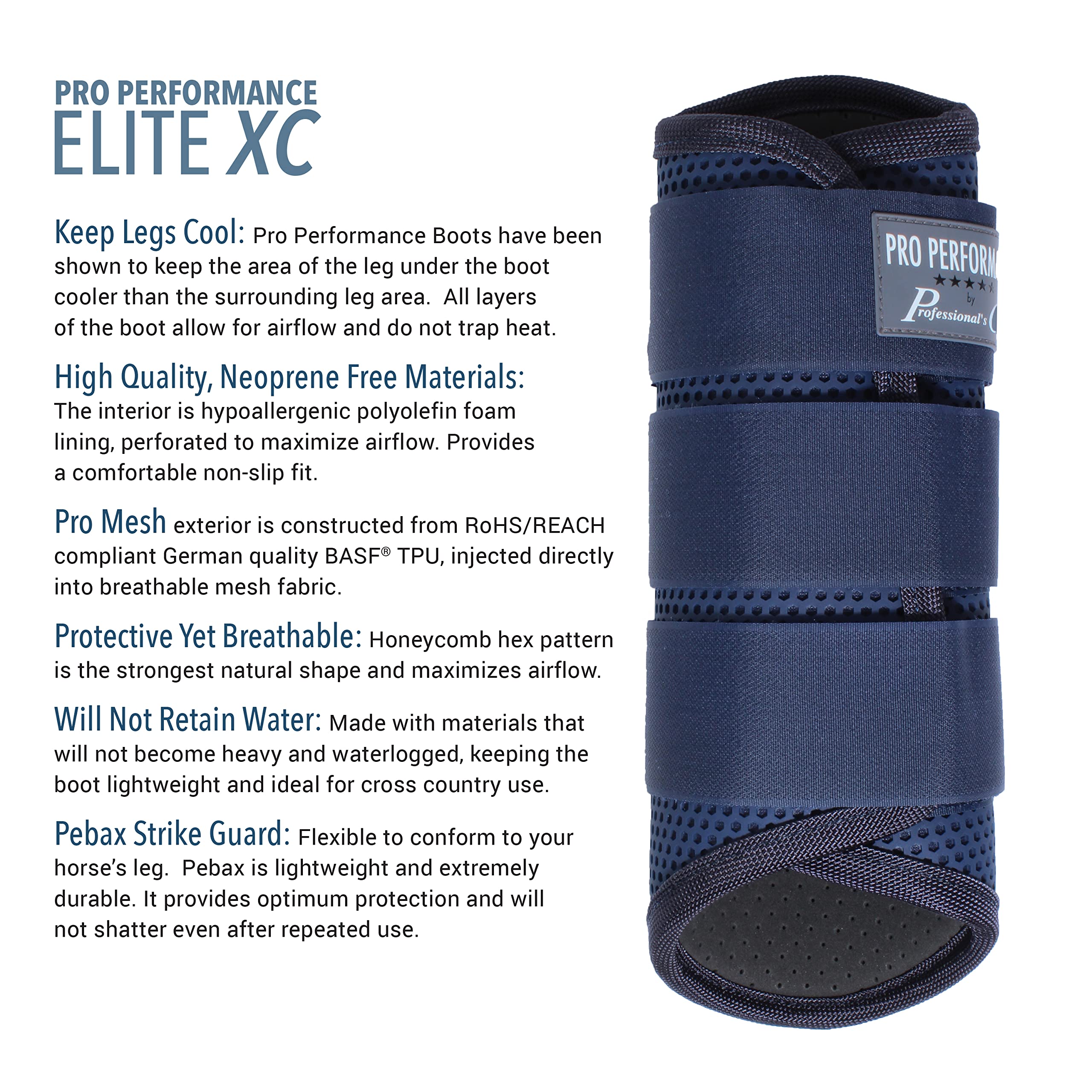 Motif hexagonal des bottes Pro Performance Elite XC assurant protection légère et respirante.