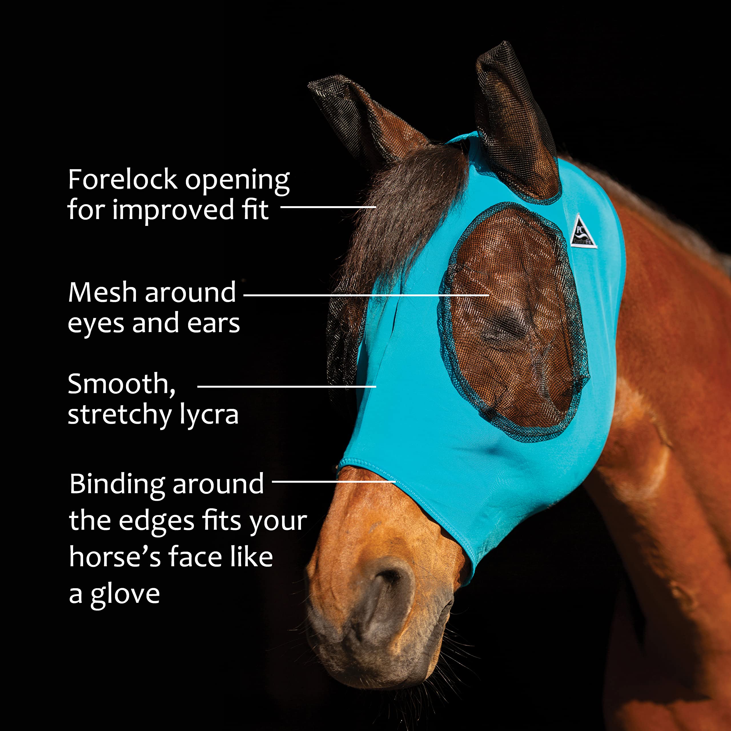 Professional's Choice Comfort Fit Fly Mask – ouverture pour la crinière pour un ajustement et mouvement libre.