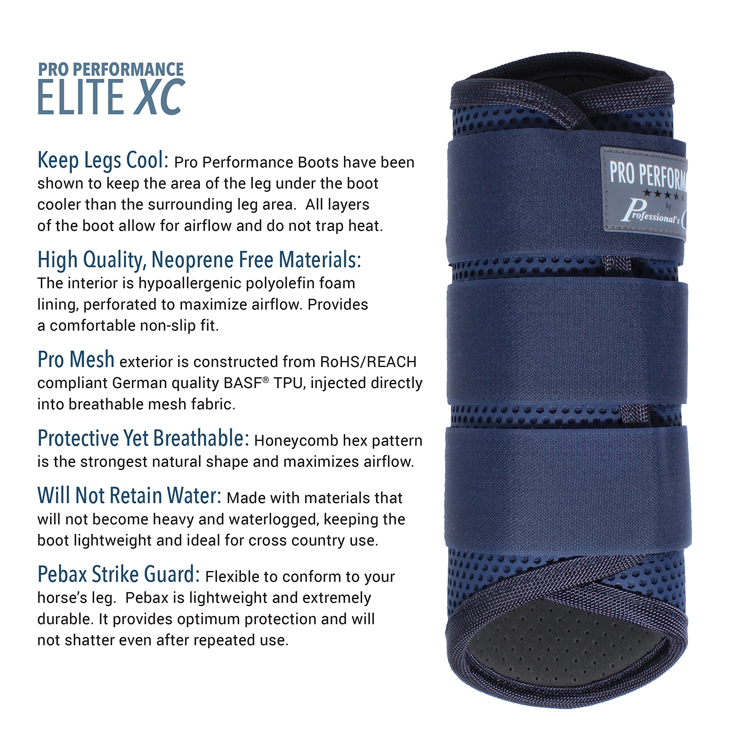 Professional's Choice Bottes Pro Performance Elite XC - détail motif hexagonal, confort respirant.