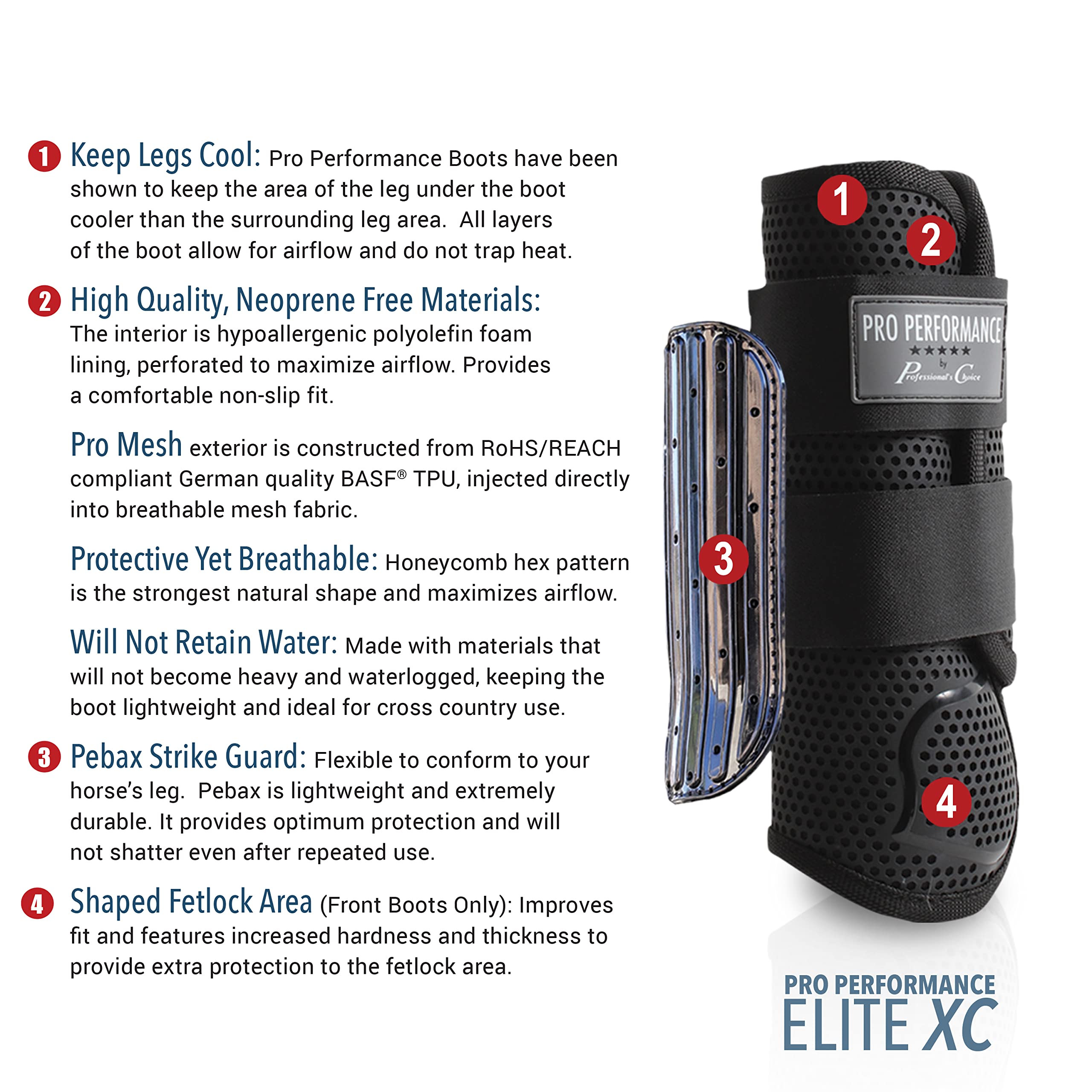 Professional's Choice Pro Performance Elite XC extérieur mesh noir, respirabilité assurée et protection légère.