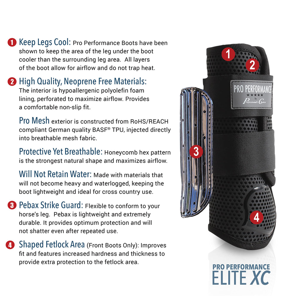 Professional's Choice Pro Performance Elite XC extérieur mesh noir, respirabilité assurée et protection légère.