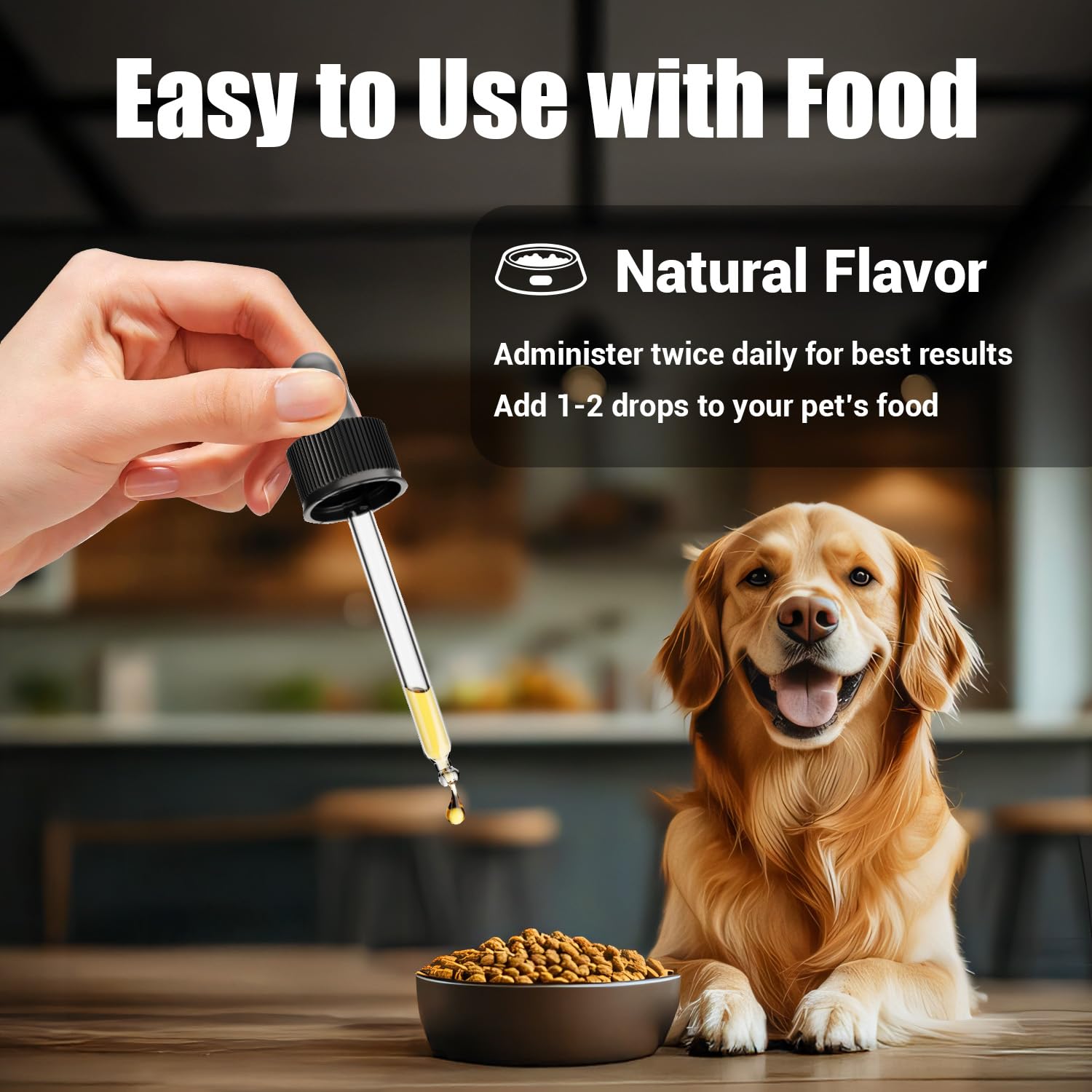 Utilisation facile : mélanger dans la nourriture du chien ProFluffyBio Quercétine.