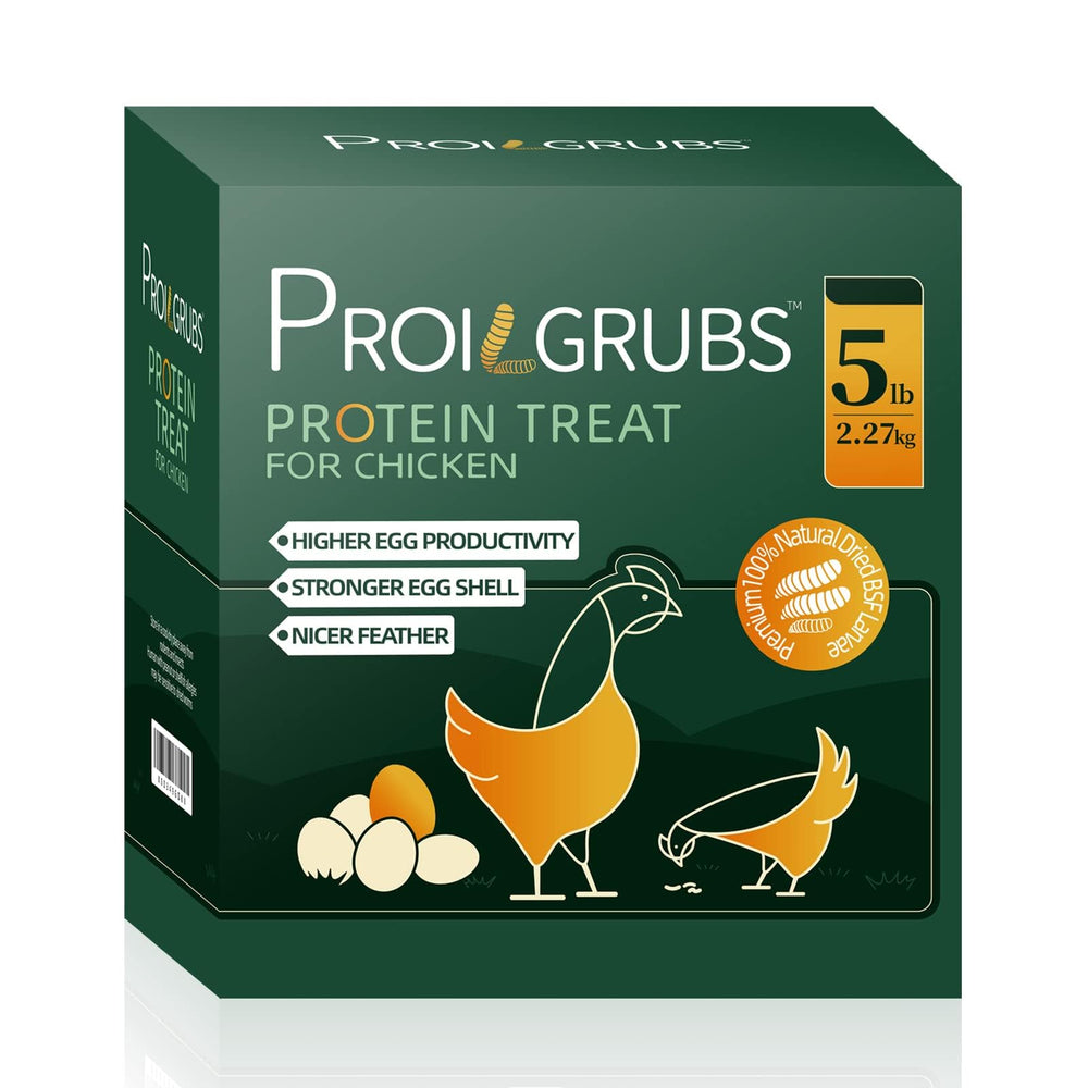 PROILGRUBS: larves de mouche soldat noire sèches, source naturelle de protéines pour poules.