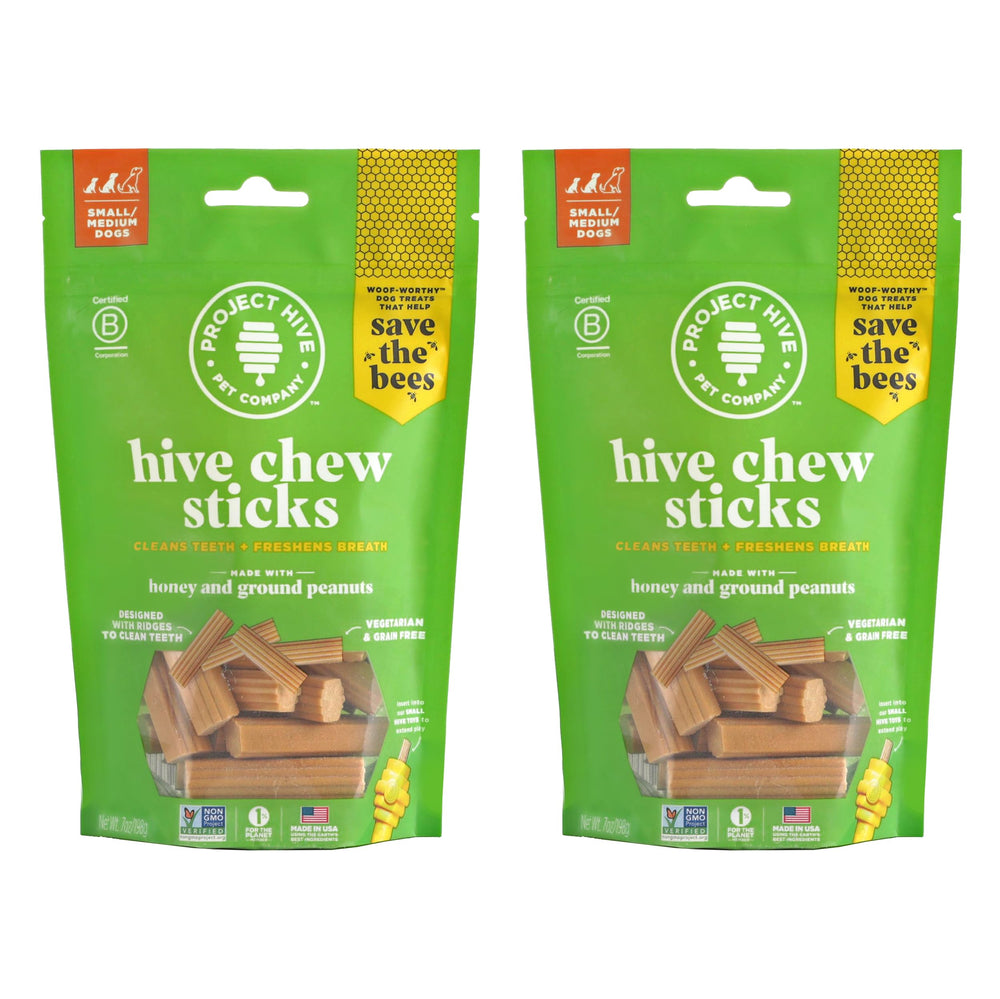 PROJECT HIVE batons-mastication-dentaires-petits-2x7oz : sticks croustillants pour nettoyer les dents du chien