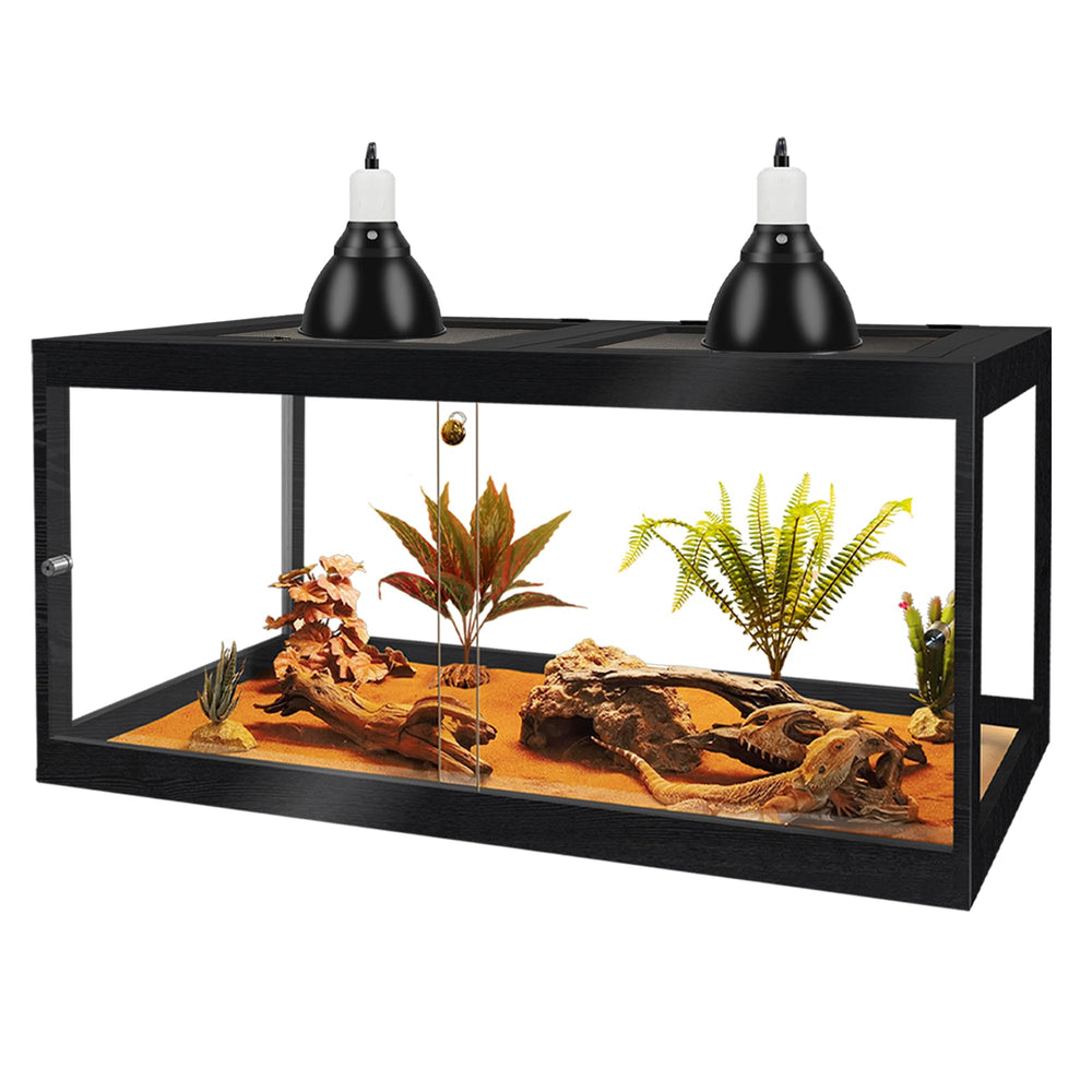 PROLEE Dragon Barbu Terrarium avec toit maillage métallique pour ventilation efficace.