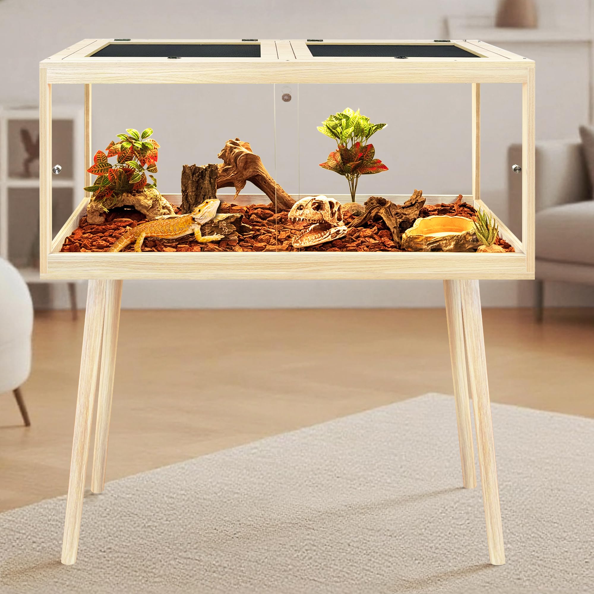 PROLEE terrarium base acrylique facilite nettoyage et évite les déversements.