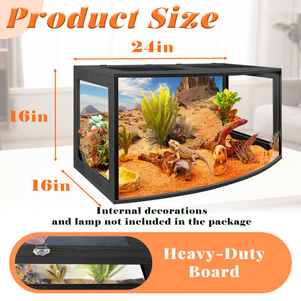 PROLEE terrarium dragon-barbu: haut-grille-metal assure ventilation et supports lampes.