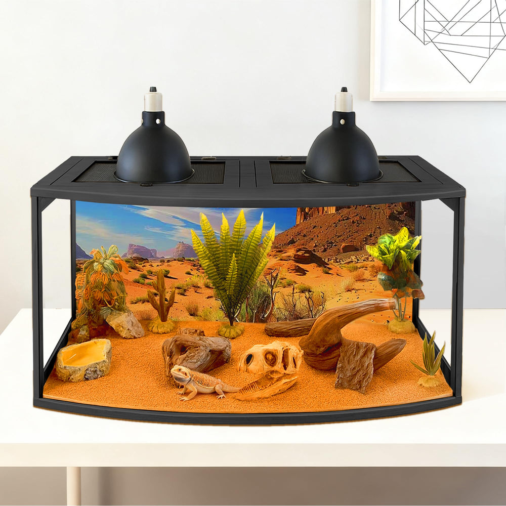 PROLEE terrarium dragon-barbu: panneau acrylique pour cadrage clair et nettoyage facile.