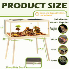 PROLEE terrarium porte frontale coulissante avec serrure pour sécurité animale.