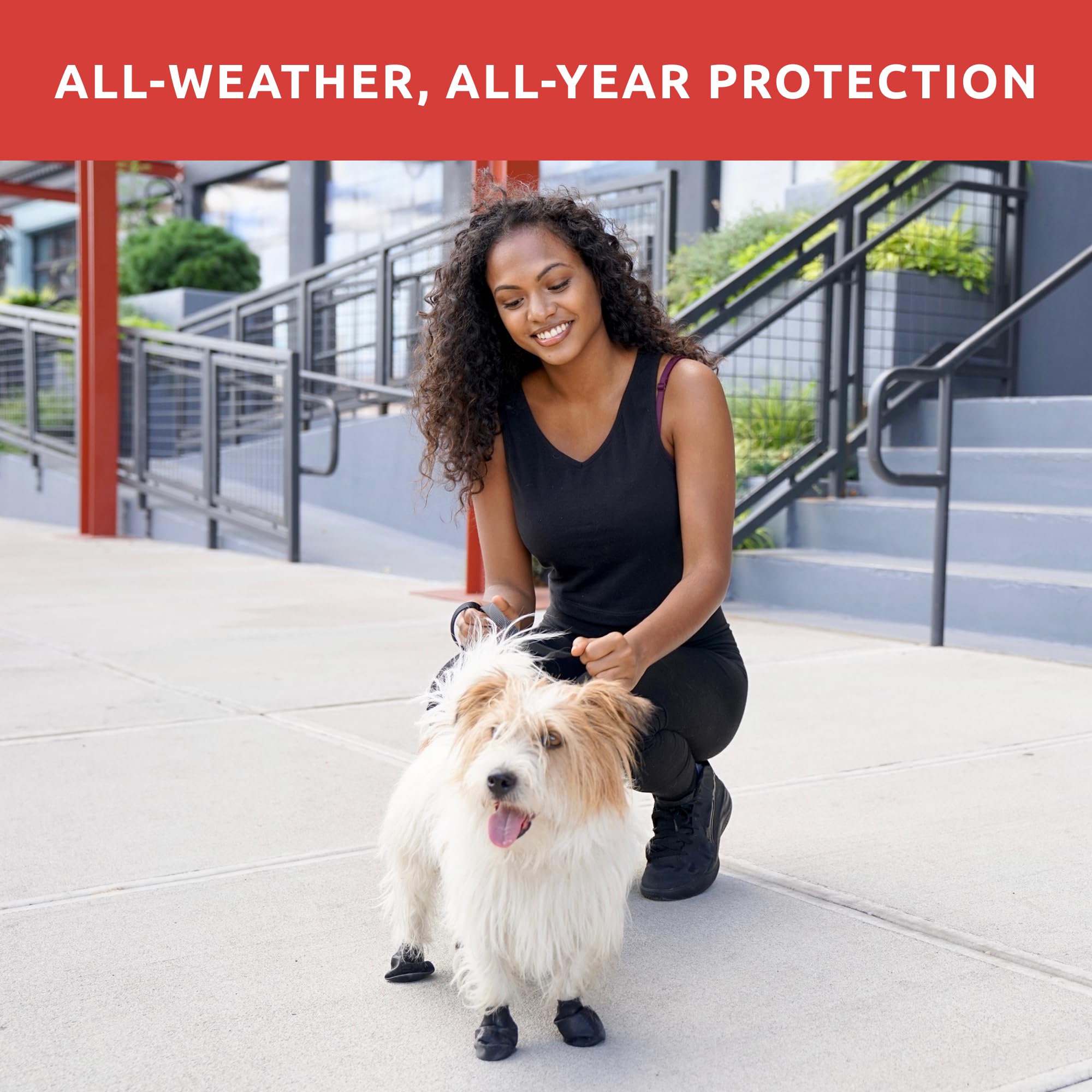 Bottes anti-dérapantes Protex PawZ pour petites pattes, parfaites en hiver.