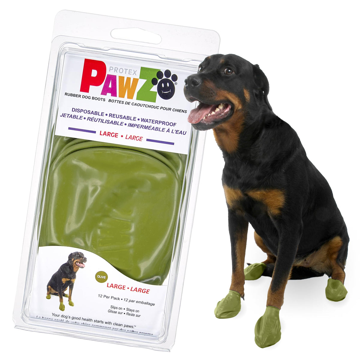 Bottes Protex PawZ pour grandes pattes en caoutchouc, traction fiable.