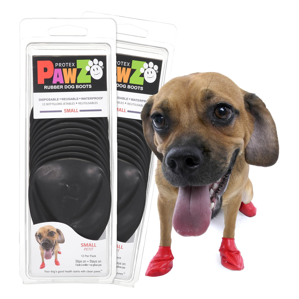Chaussures Protex PawZ pour petites pattes sous la pluie, traction améliorée.