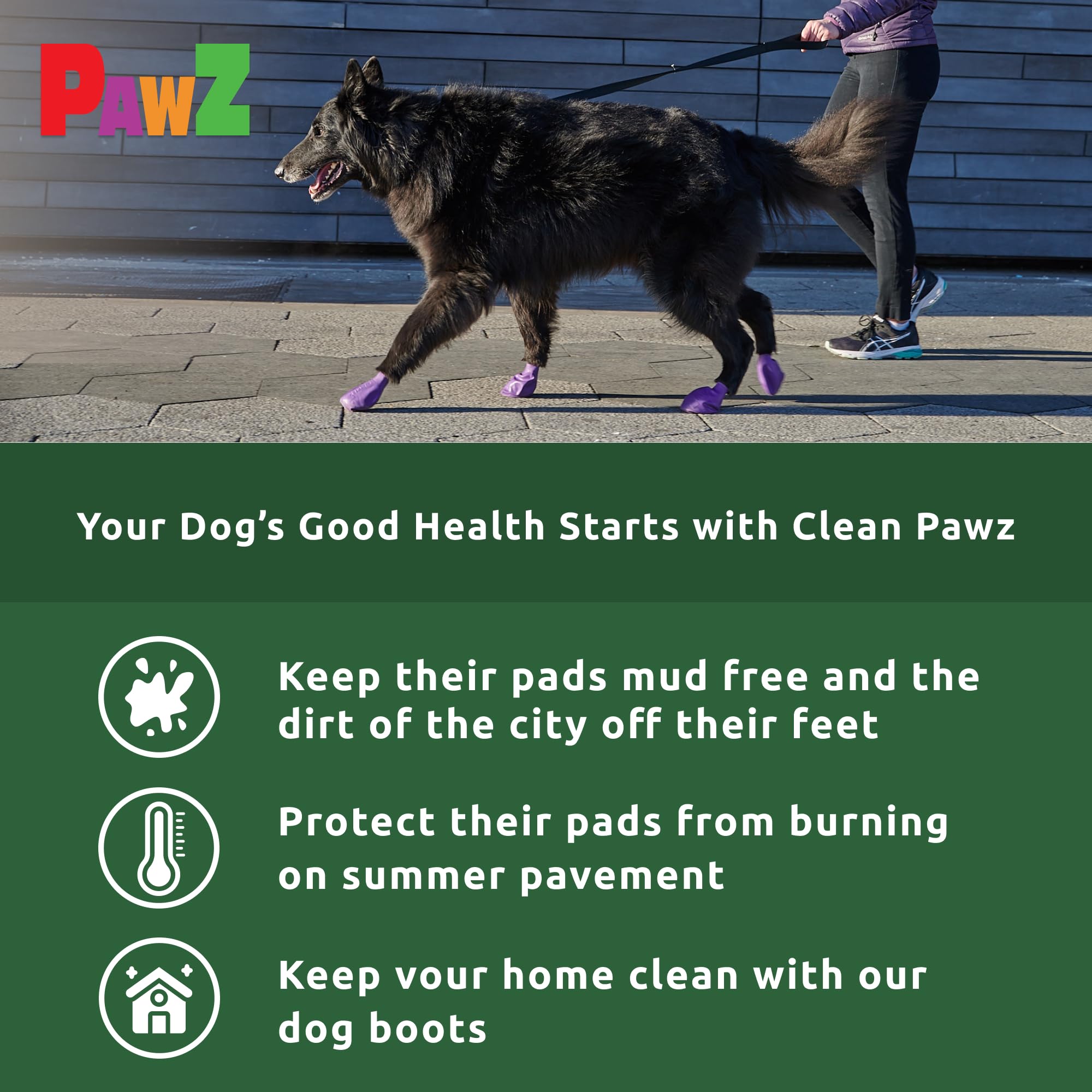 Protex PawZ bottes pour chien grandes pattes, traction antiglisse sur surfaces mouillées.