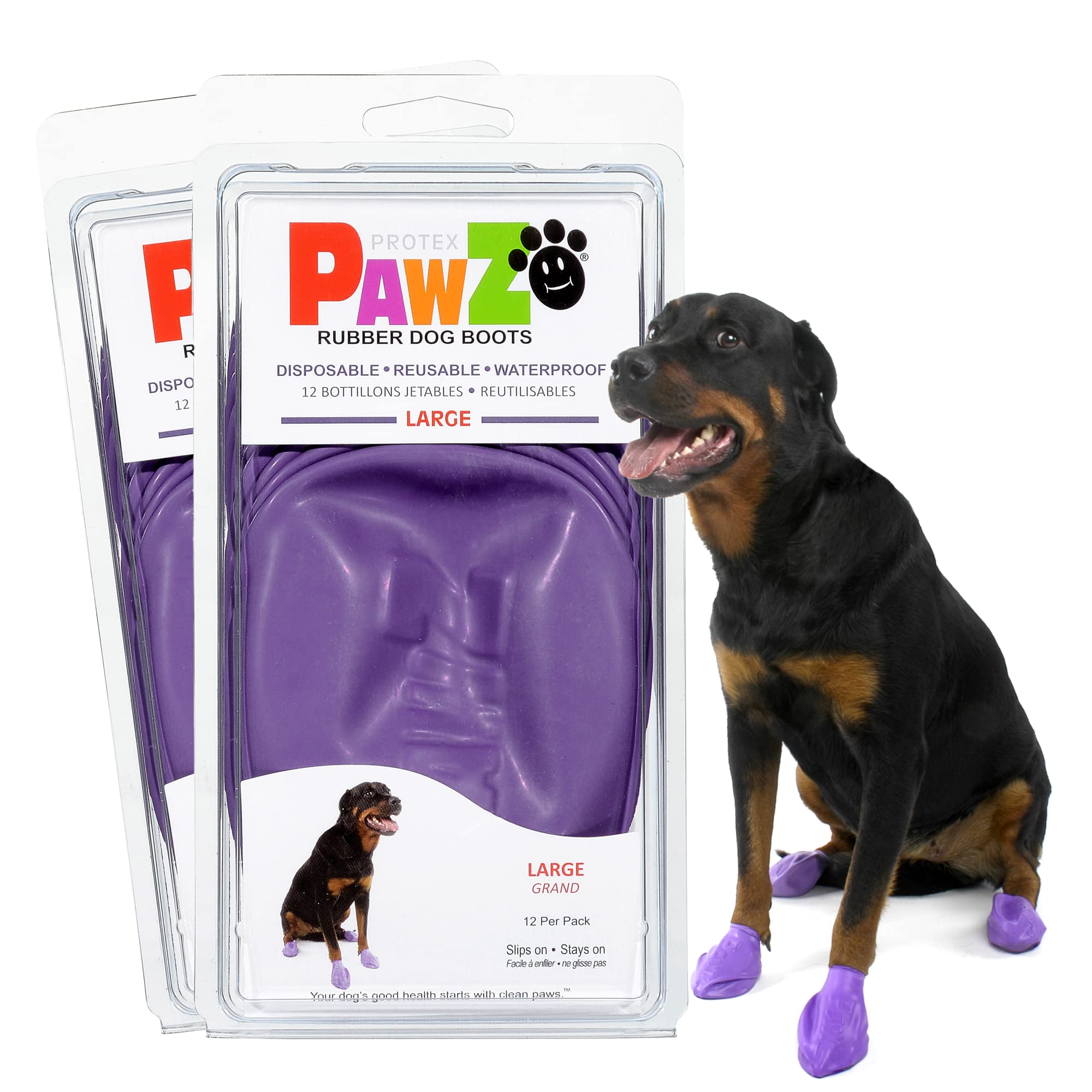 Protex PawZ bottes pour chiens grandes pattes, protection extérieure efficace.