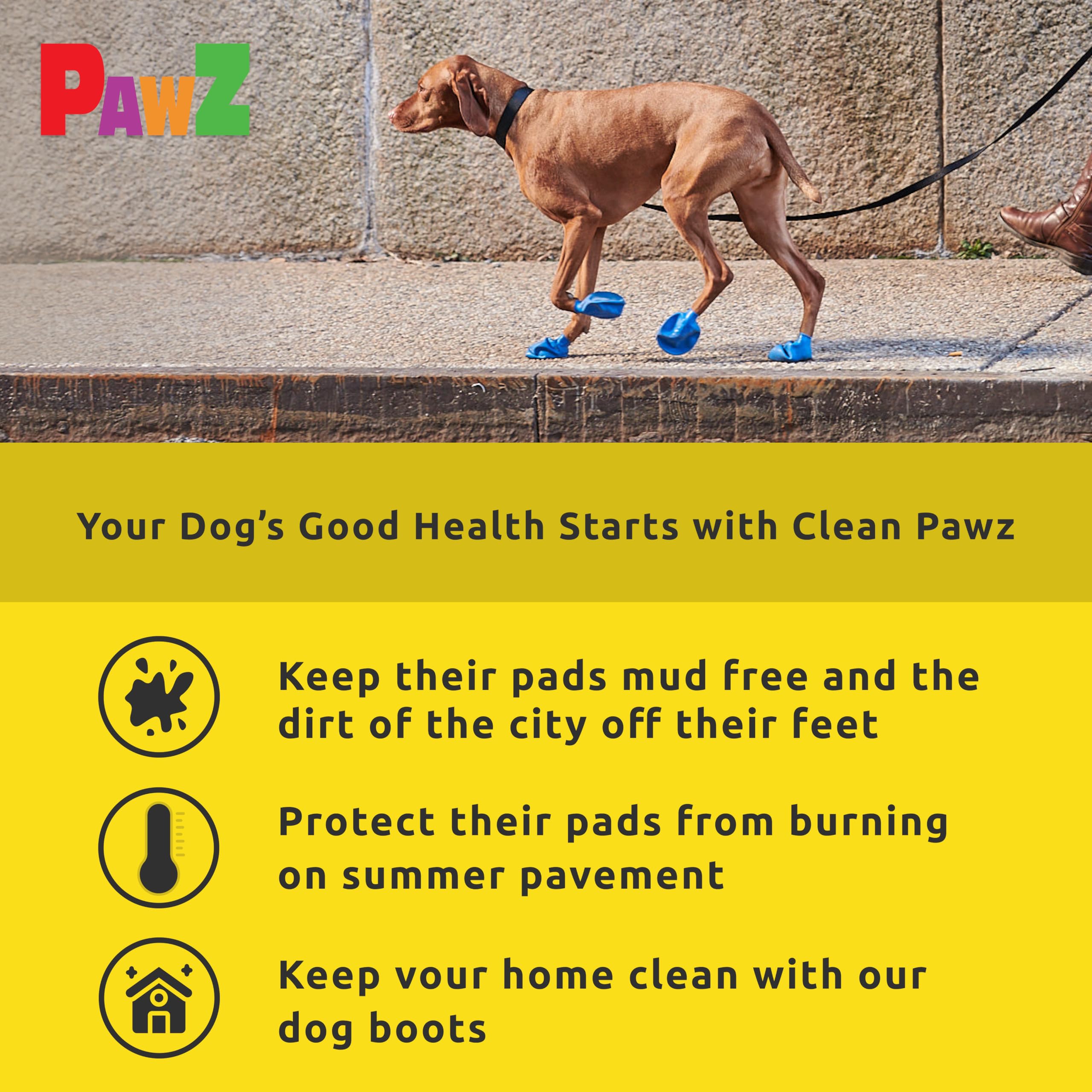Protex PawZ bottes jaune — design ergonomique et enfilage rapide.