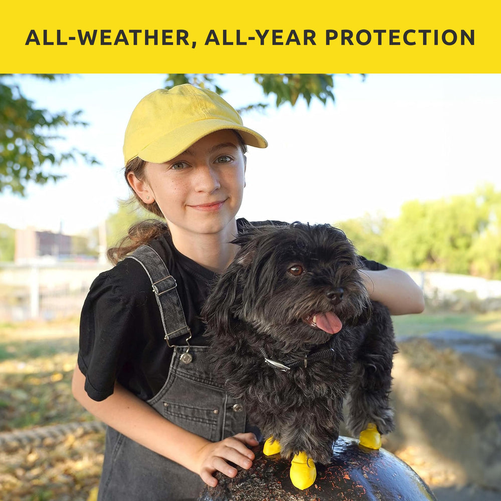 Protex PawZ pack 12 — bottes jaunes pratiques pour remplacement après nettoyage.