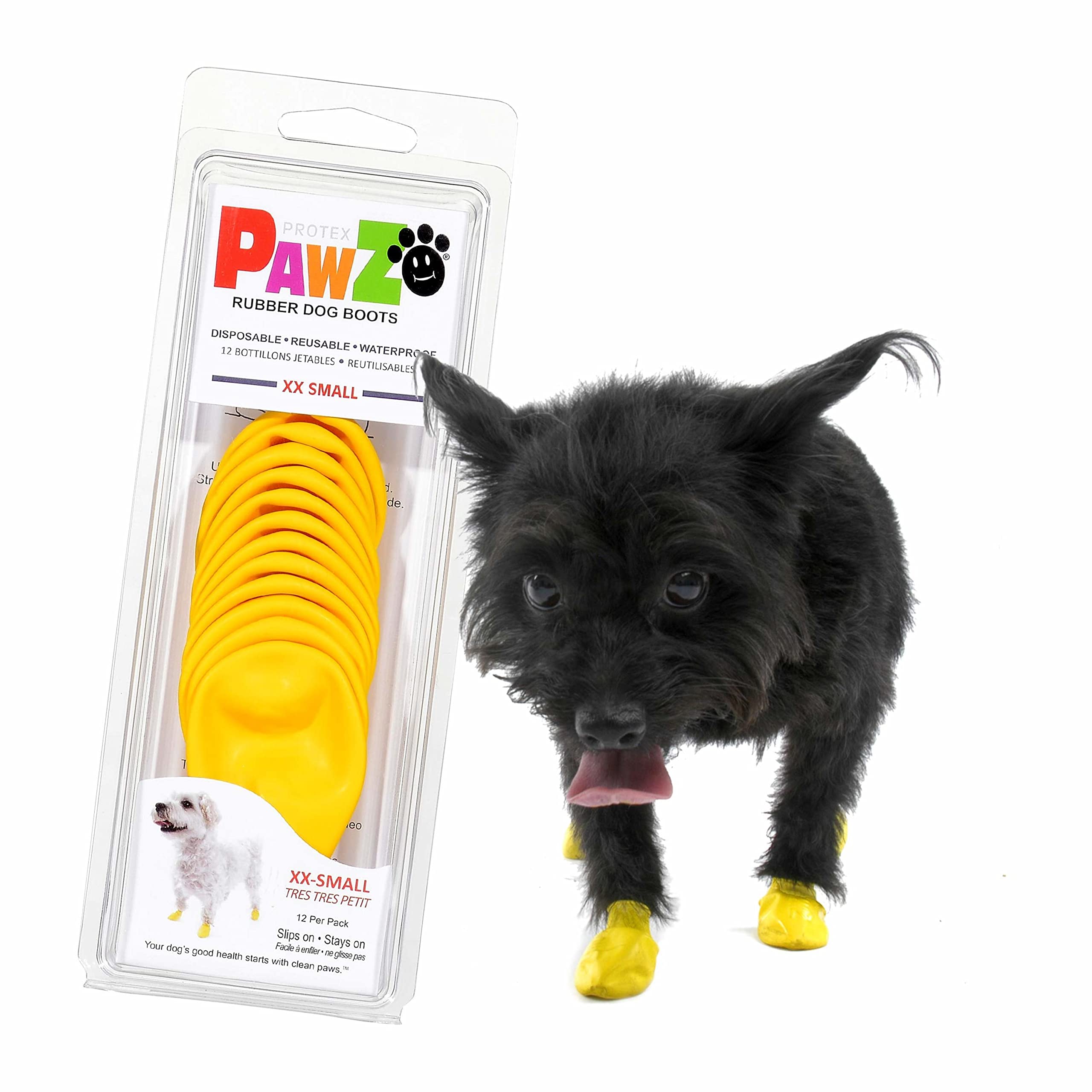 Protex PawZ bottes petites xxs — avant, protection des pattes contre les intempéries.