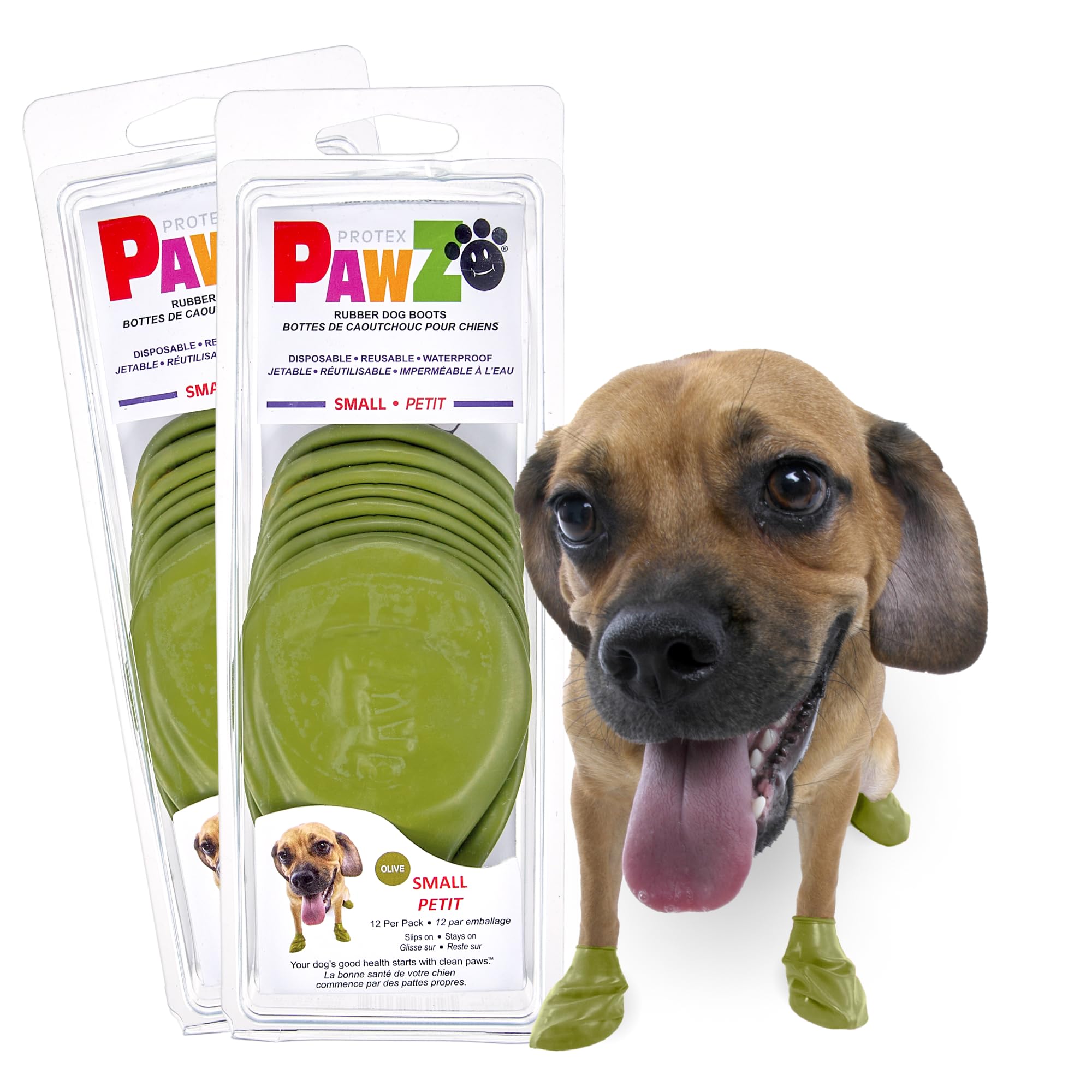 Protex PawZ bottes petites pattes en olive, adhérence renforcée sur sol mouillé