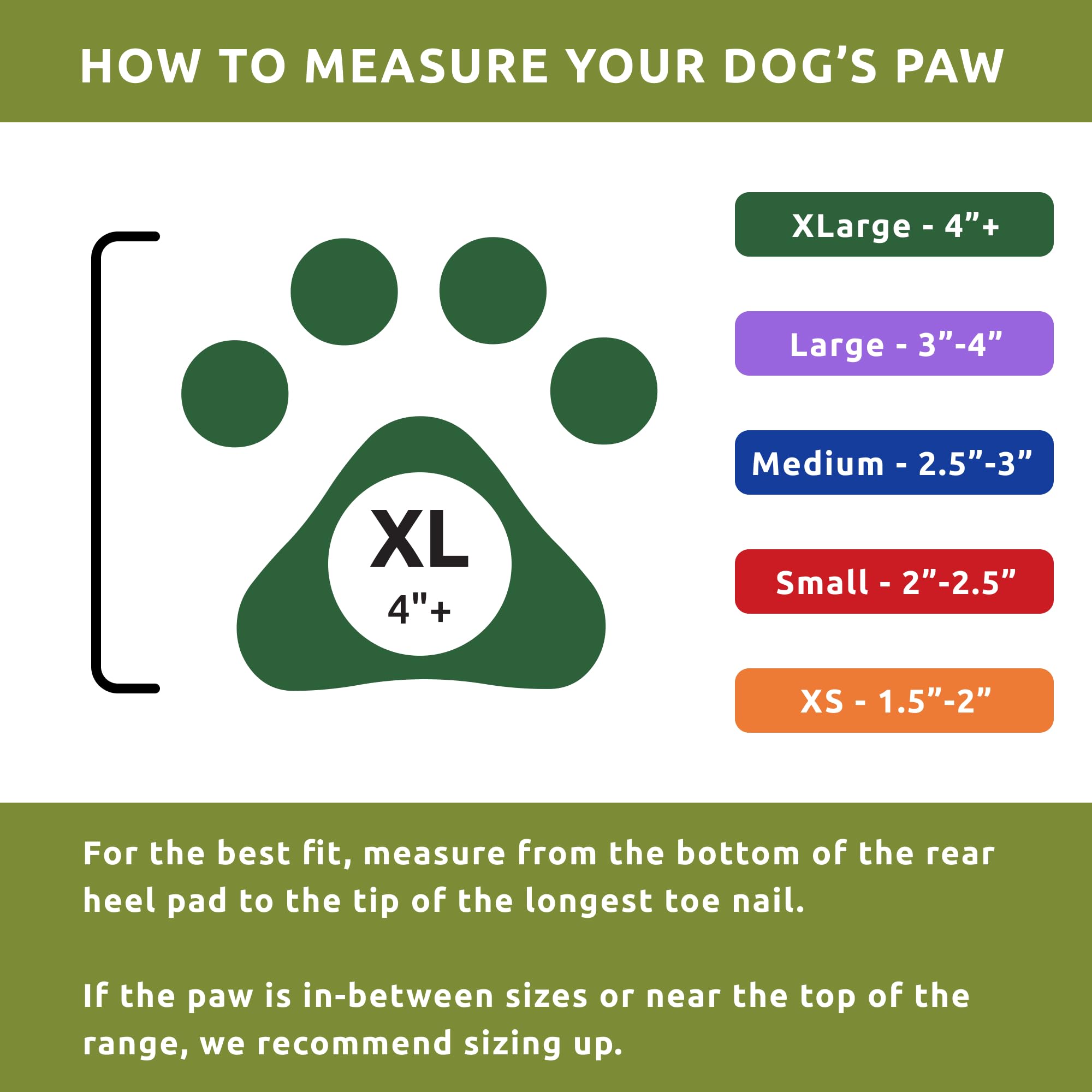 Bottes Protex PawZ taille XL 4 pouces assurant un ajustement sûr pour grandes pattes.