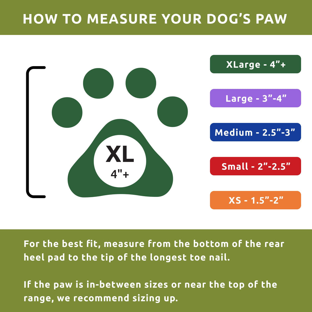 Bottes Protex PawZ taille XL 4 pouces assurant un ajustement sûr pour grandes pattes.