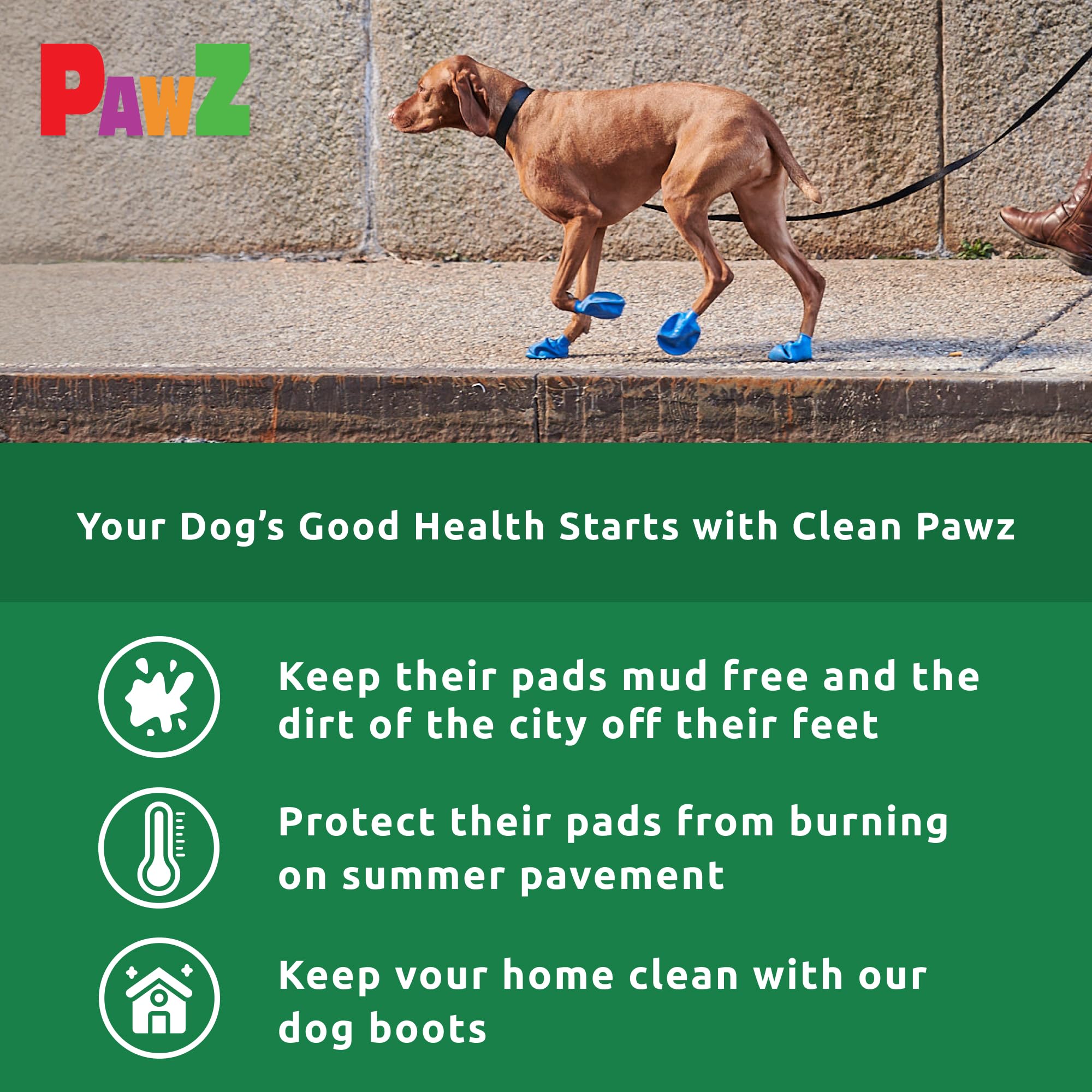 Protex PawZ: traction antidérapante en caoutchak naturel utile sur surfaces mouillées.