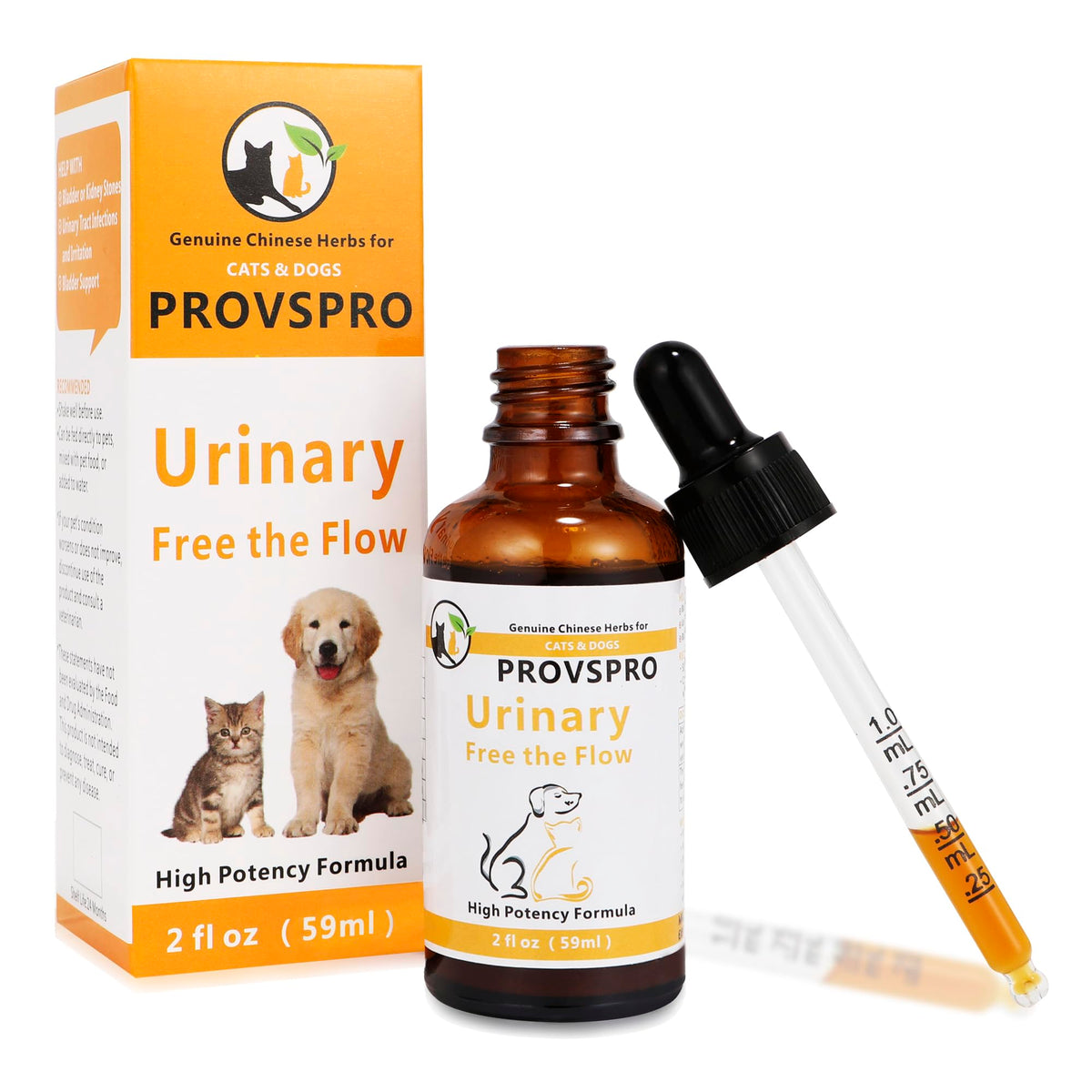 ProvSpro flacon-liquide: soutien urinaire pour chiens et chats.