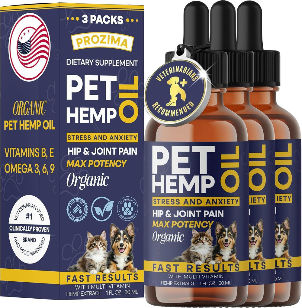 Prozima huile de chanvre pour chiens et chats — bouteille facile à doser