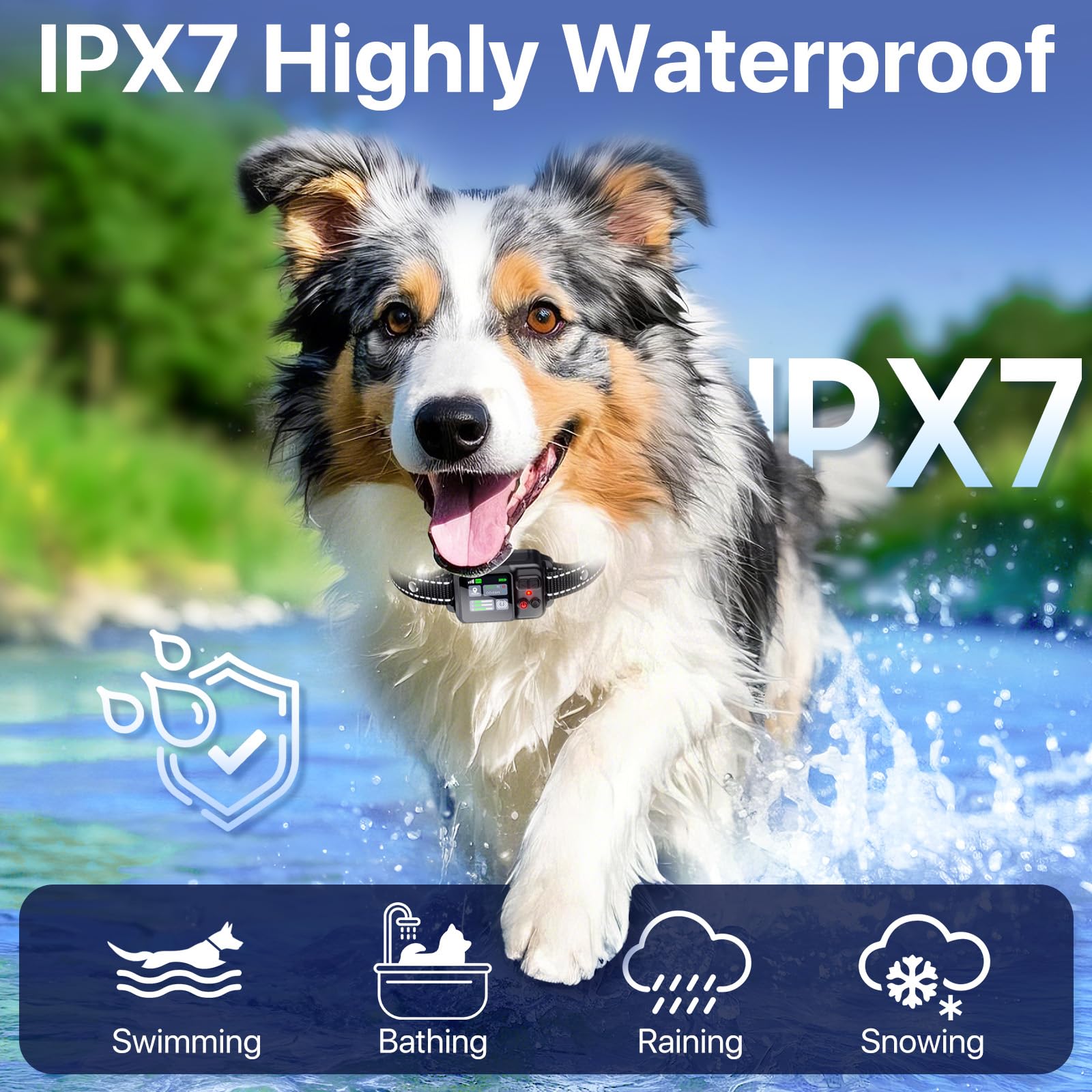 Étanchéité IPX7 PRTRLFC, fiable sous pluie et eau.