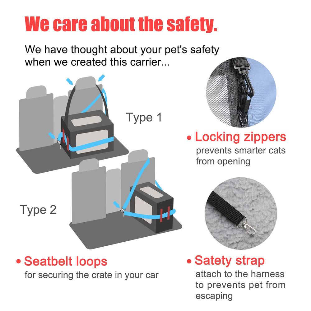 Prutapet sécurité voiture – boucle et sangles assurent une fixation stable pendant le trajet.