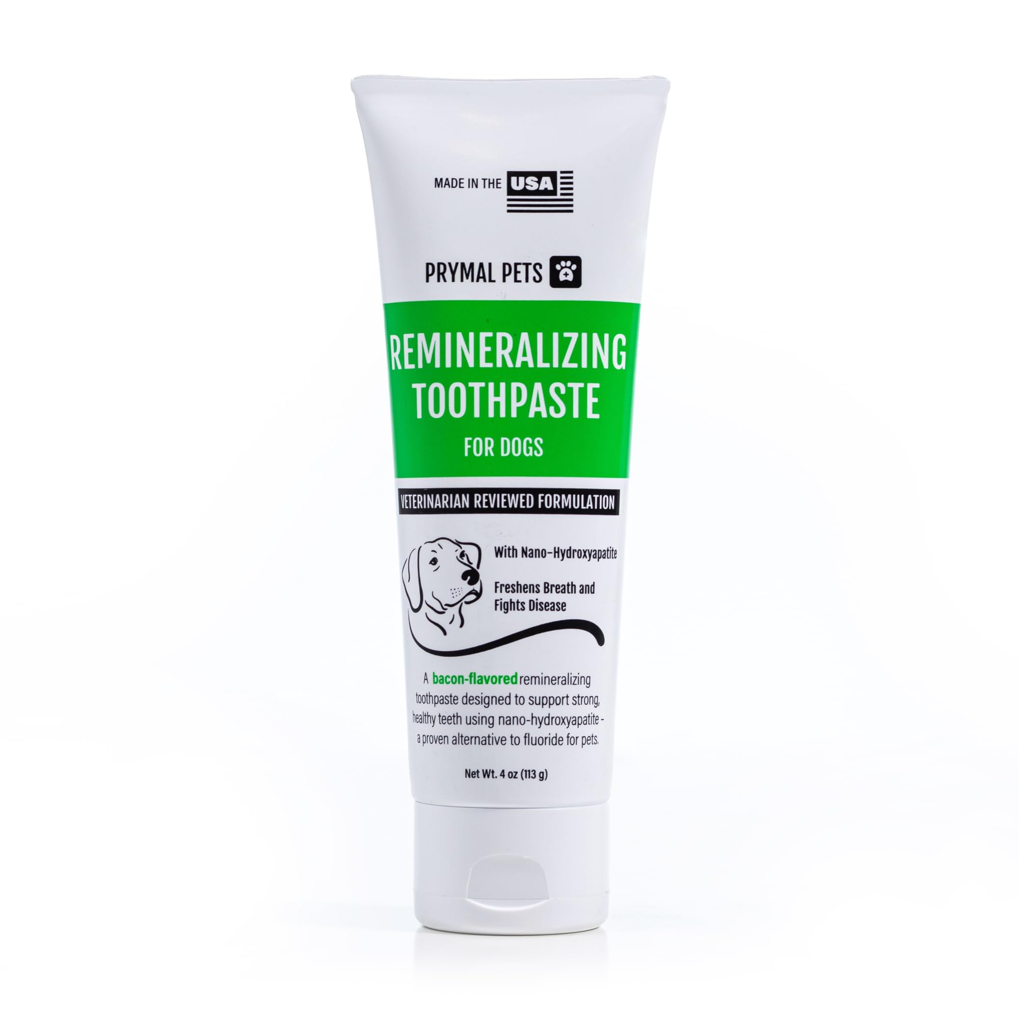 Prymal Pets dentifrice reminéralisant chien, saveur bacon, haleine plus fraîche