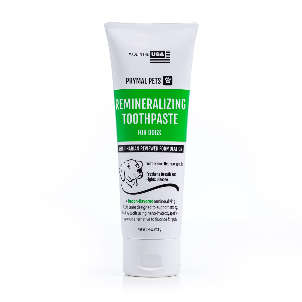 Prymal Pets dentifrice reminéralisant chien, saveur bacon, haleine plus fraîche