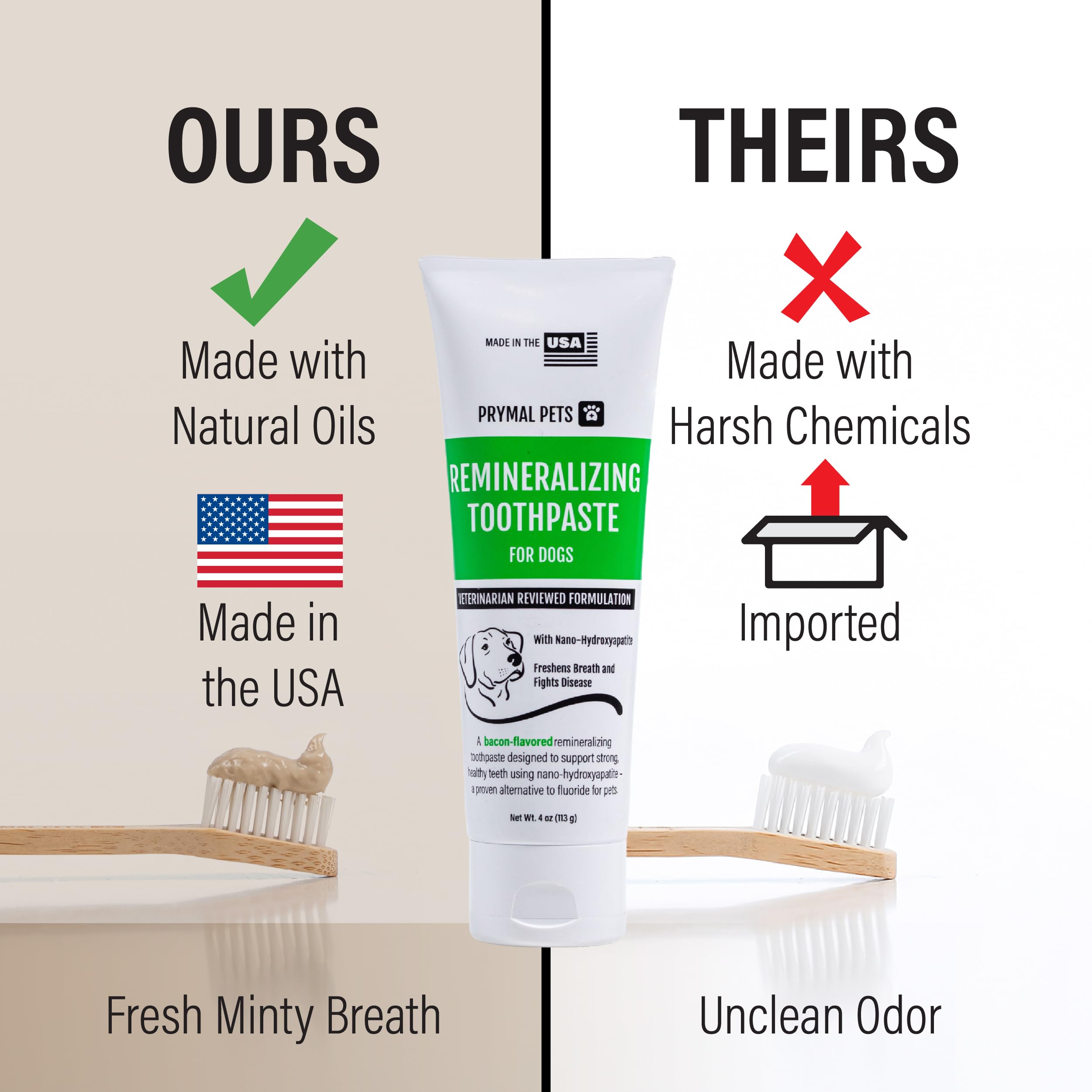 Prymal Pets dentifrice sans fluorure sécurité à avaler pour chien