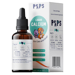 psps calcium-liquide-gouttes-doseur, gouttes mesurées pour chiens et chats