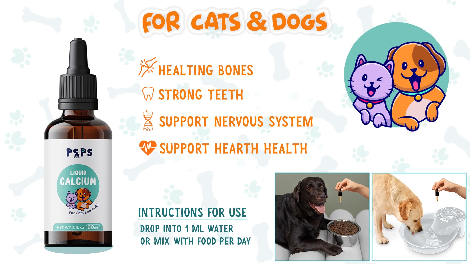 psps-calcium-liquide-odeur-neutre, administration agréable pour l'animal