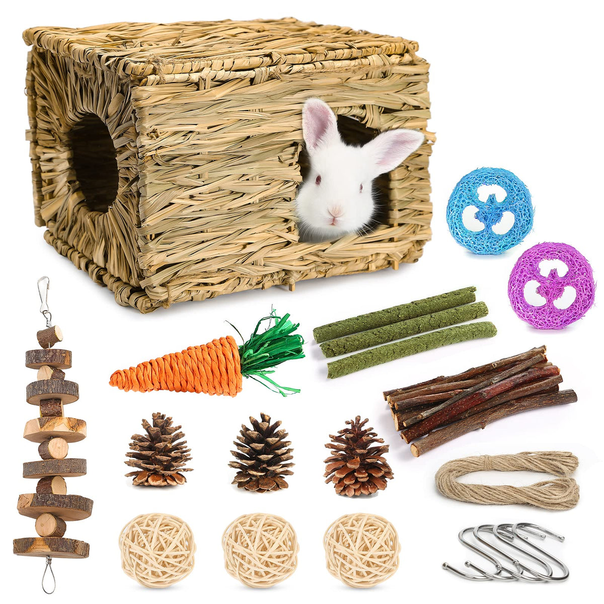 PStarDMoon: maison-herbe-lapin, refuge naturel pour jouer et se reposer.