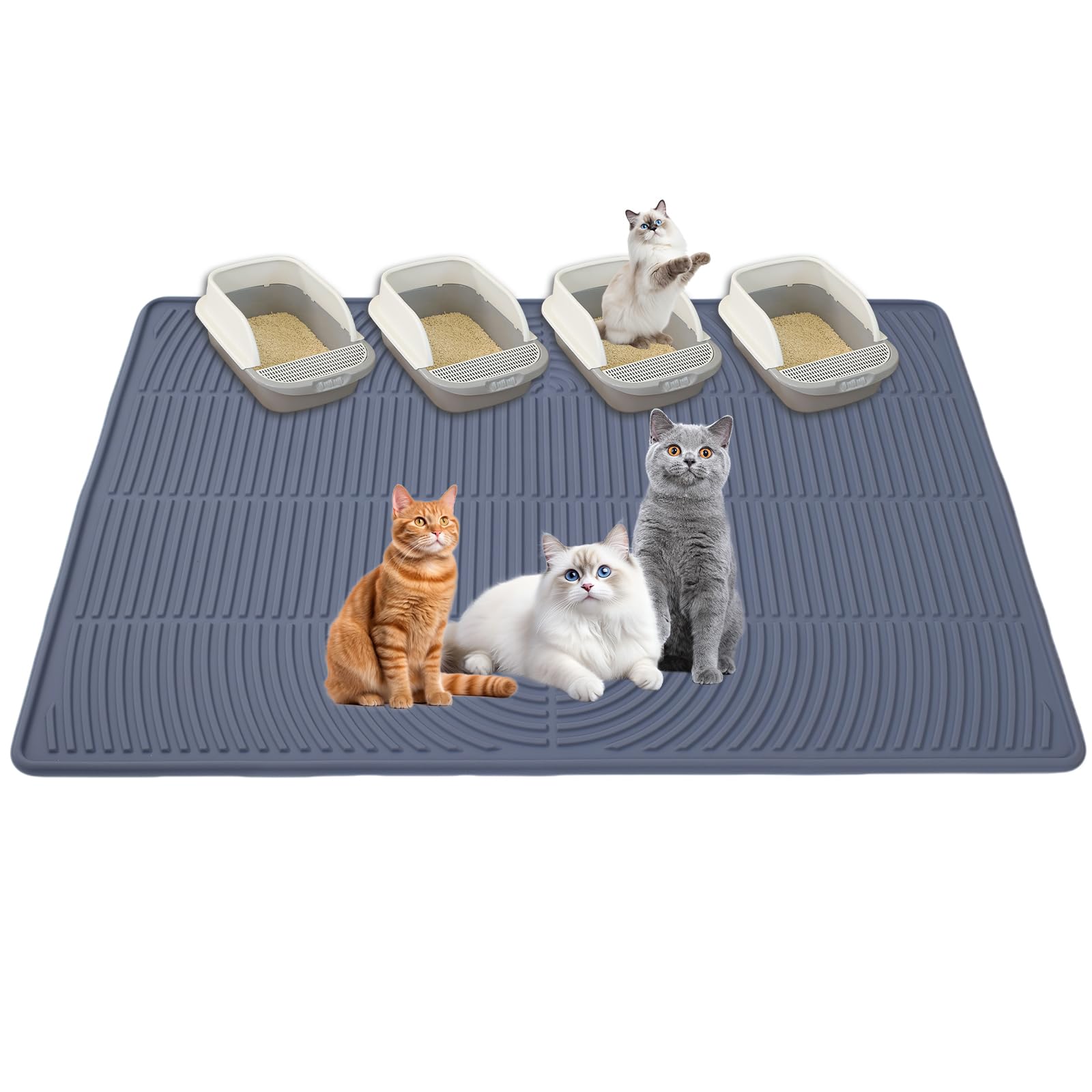 PTAZSCTC Tapis litière silicone 47x35 — surface texturée qui retient la litière