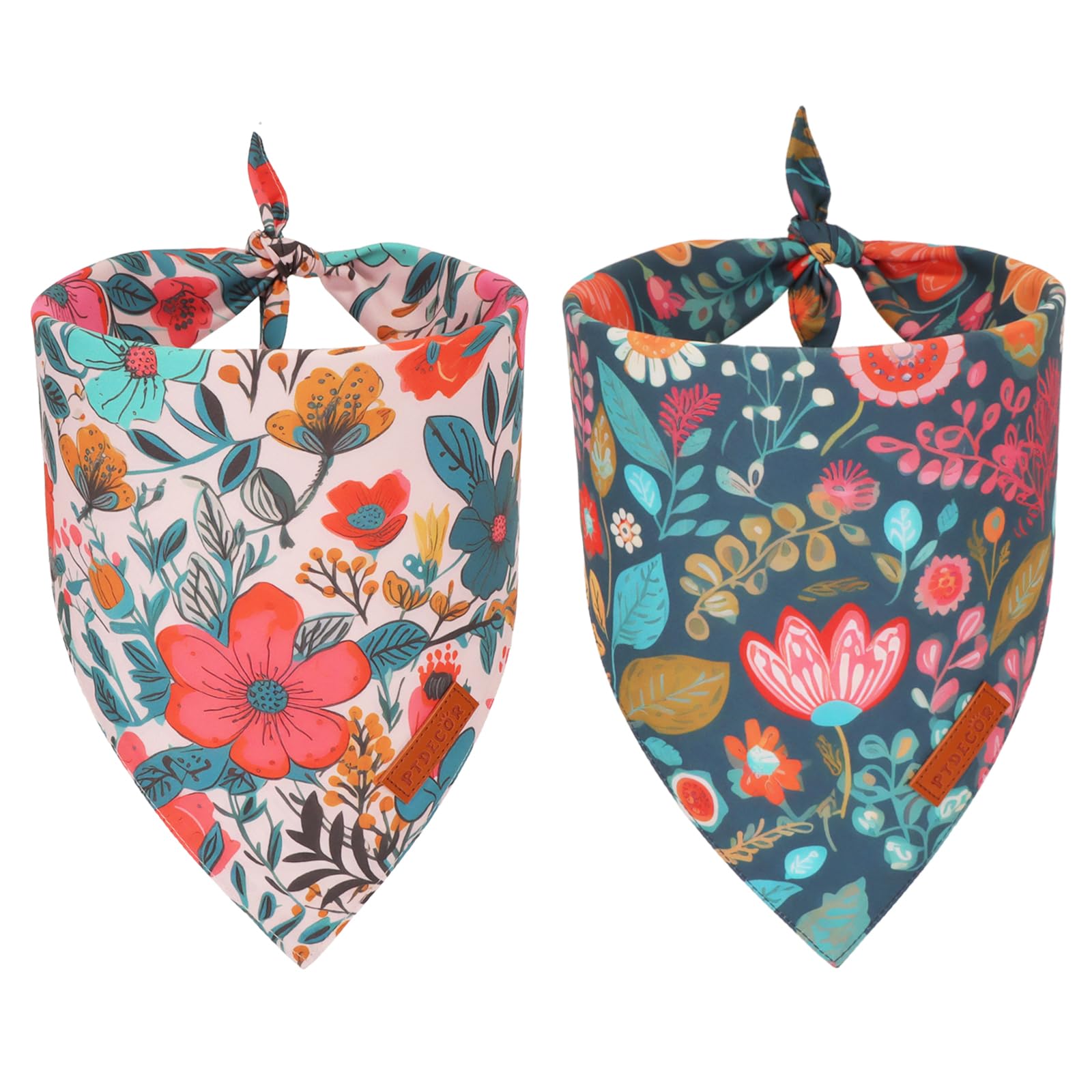 Bandana floral PTDECOR pour chien en rose, sorties quotidiennes.