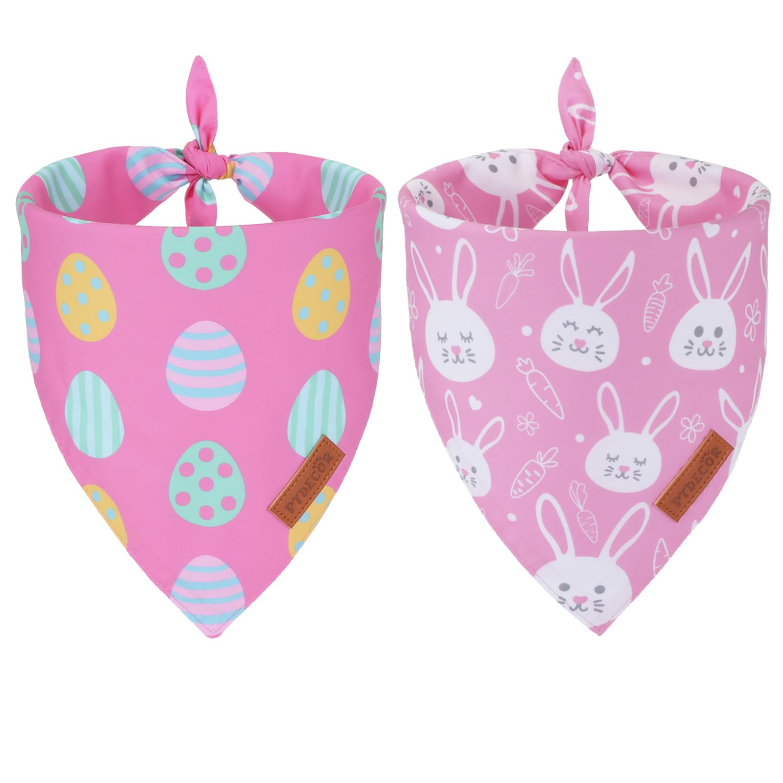 PTDECOR bandana paques rose recto-verso, style tendance pour chien.