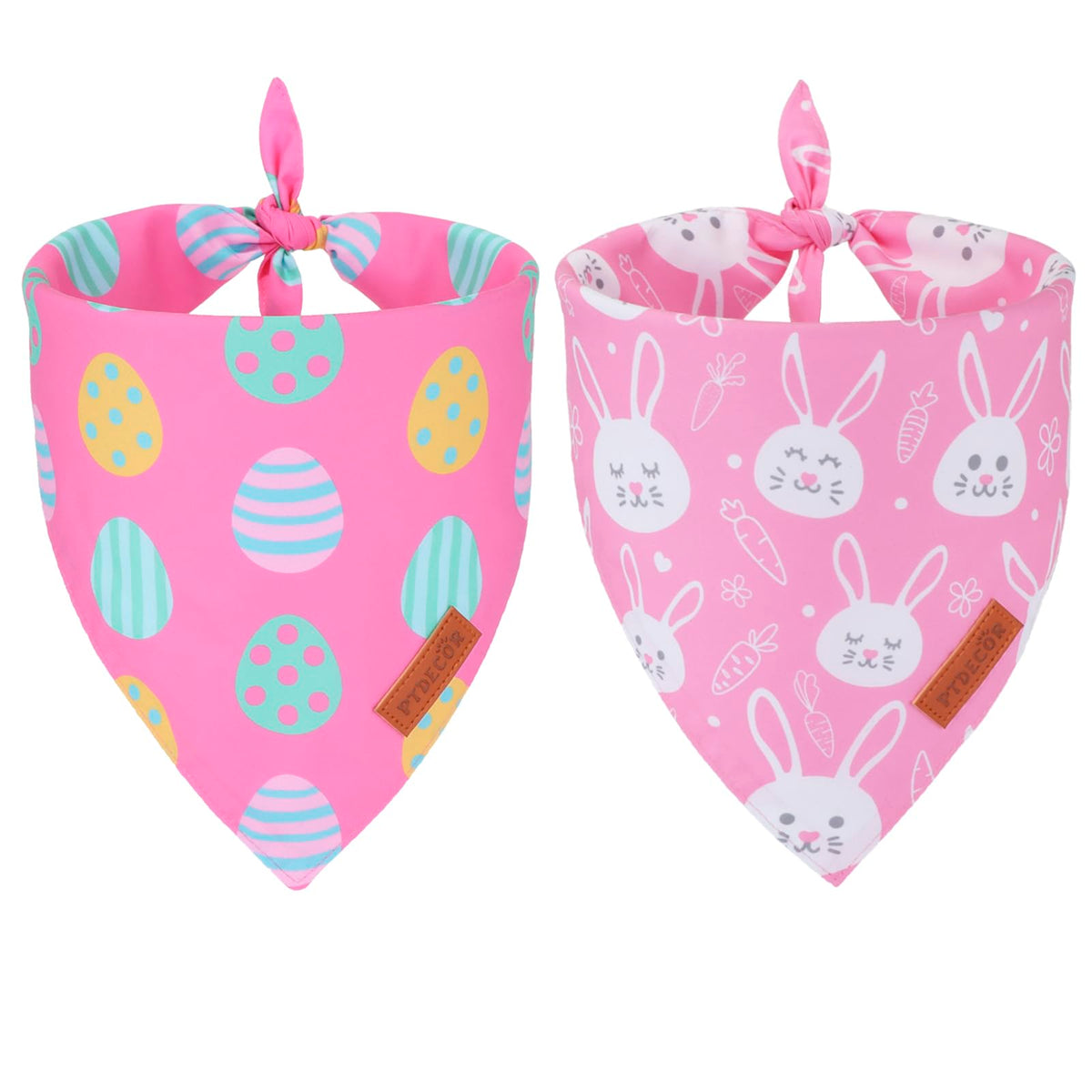 PTDECOR bandana paques rose recto-verso, style tendance pour chien.