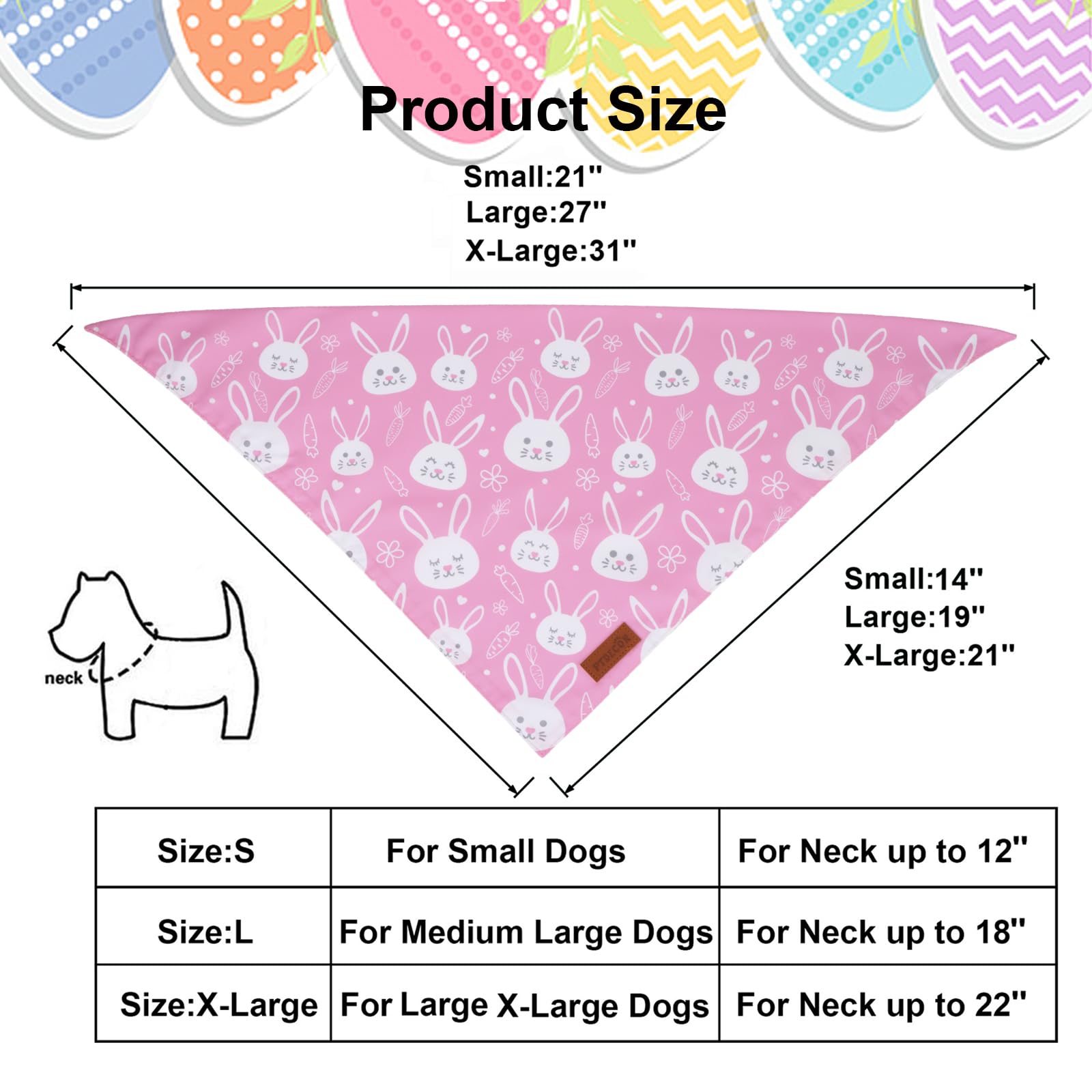 PTDECOR bandana paques rose taille-l, accessoire leger et élégant.